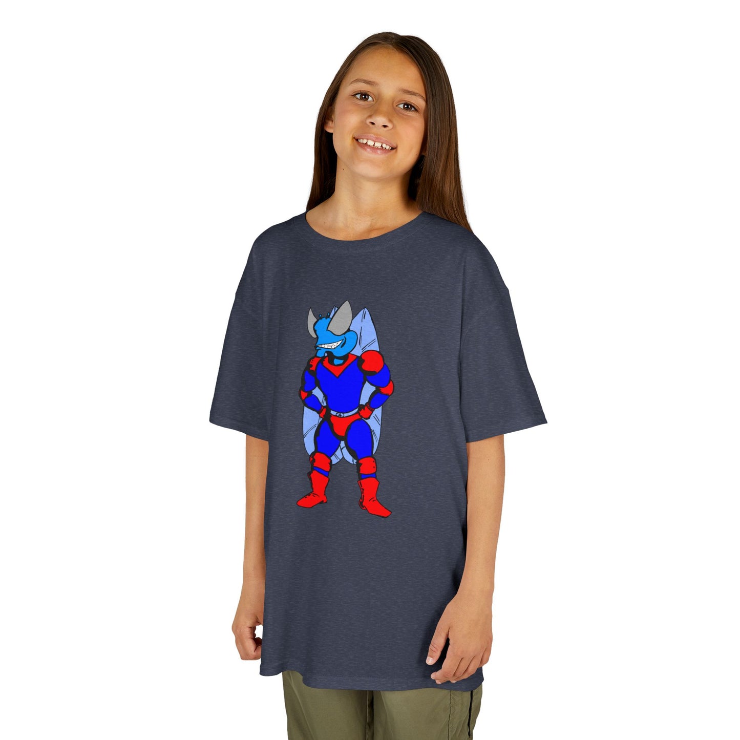 Astro-Fly Kids Superhero T-Shirt — Cute Red & Blue Winged Hero Tee for Boys & Girls
