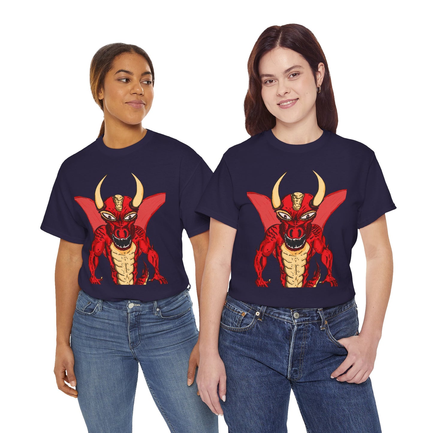 Bold Red Dragon Unisex Heavy Cotton Tee | Graphic Shirt for Anime Fans, Party Wear, Casual Outfit, Gift for Him/Her