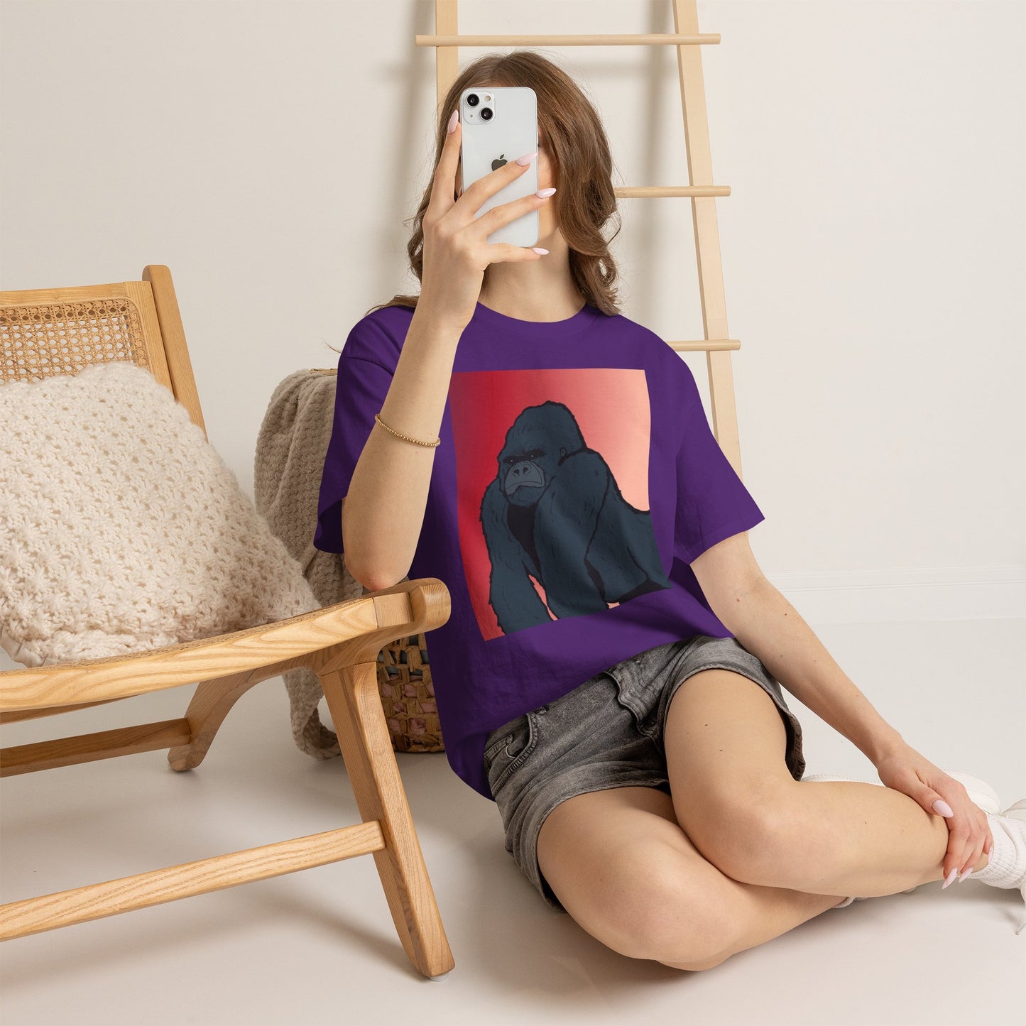 Gorilla Graphic Tee — Vintage Sunset Primate Illustration Shirt