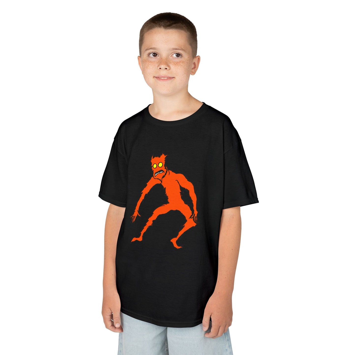 Kids Fire Monster Tee - Fun and Spooky Cotton T-Shirt for Kids