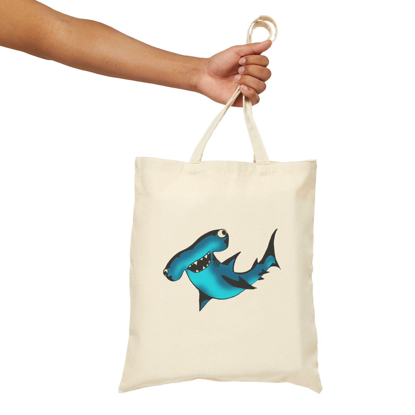 Harley Hammerhead Shark Canvas Tote Bag – Cute Ocean Animal Beach Market Bag