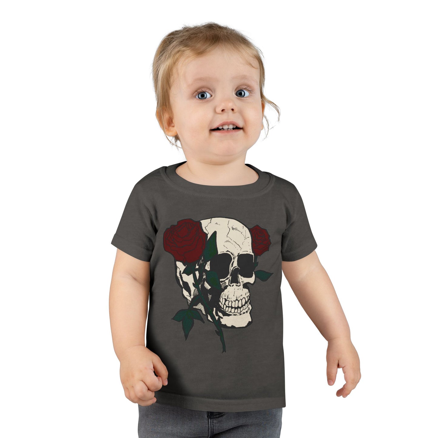 Skull & Roses Toddler T-Shirt - Cute Gothic Style Clothing for Kids