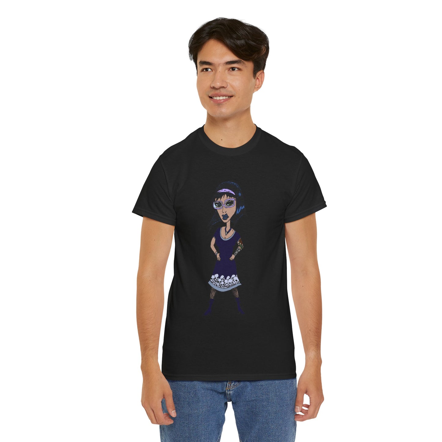 Gothic Doll T-Shirt — Retro Vampire Girl Graphic Tee