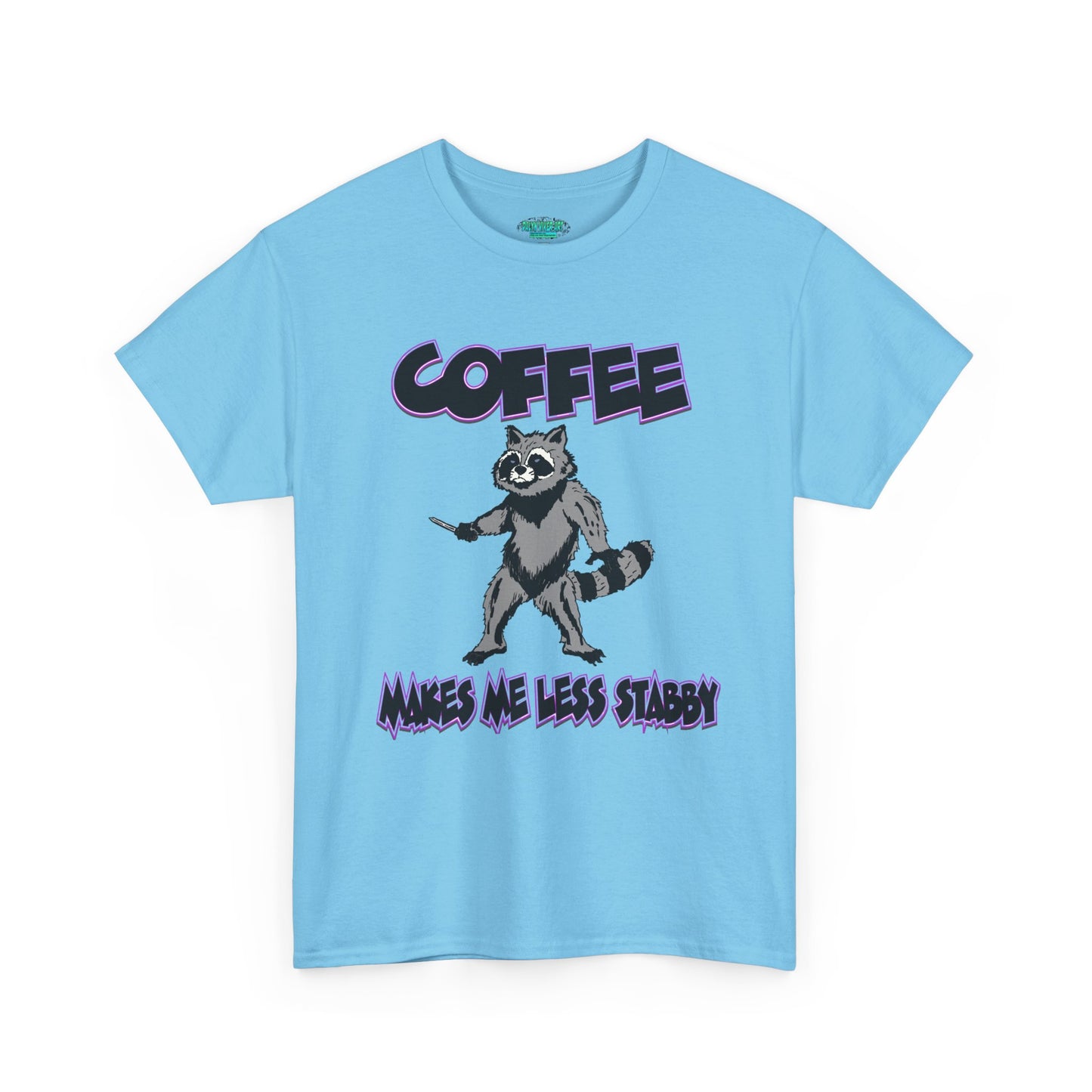 Funny Coffee Raccoon Unisex Heavy Cotton Tee