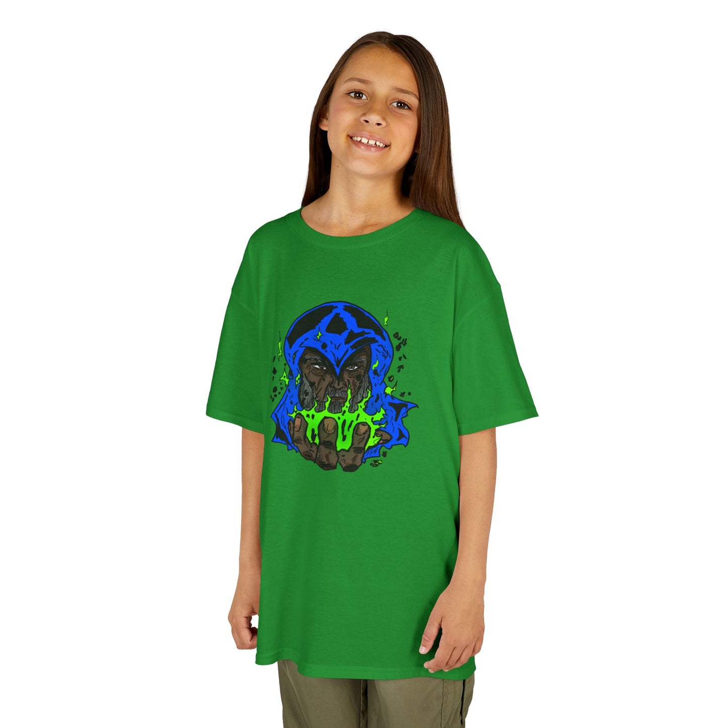 Kids Tee - Cosmic Wizard Magical Fire Sorcery Astro Mysticism Dalyn Viker Art