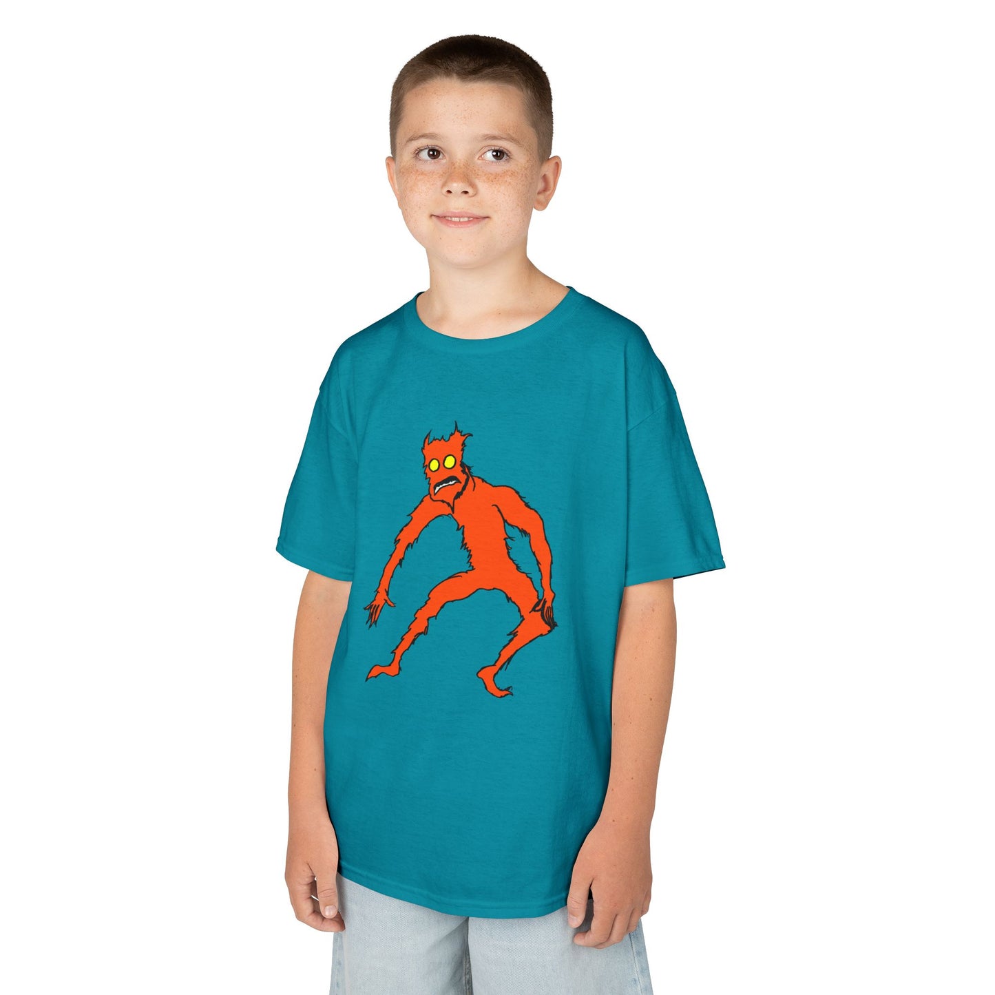 Kids Fire Monster Tee - Fun and Spooky Cotton T-Shirt for Kids
