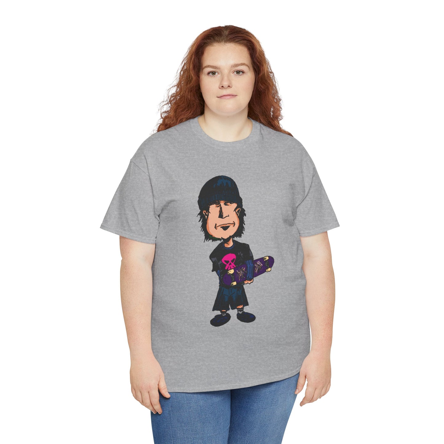 Rude Skater Dude - Skate Punk - Skater Kid Cartoon T‑Shirt — Cute Skateboarder Graphic Tee