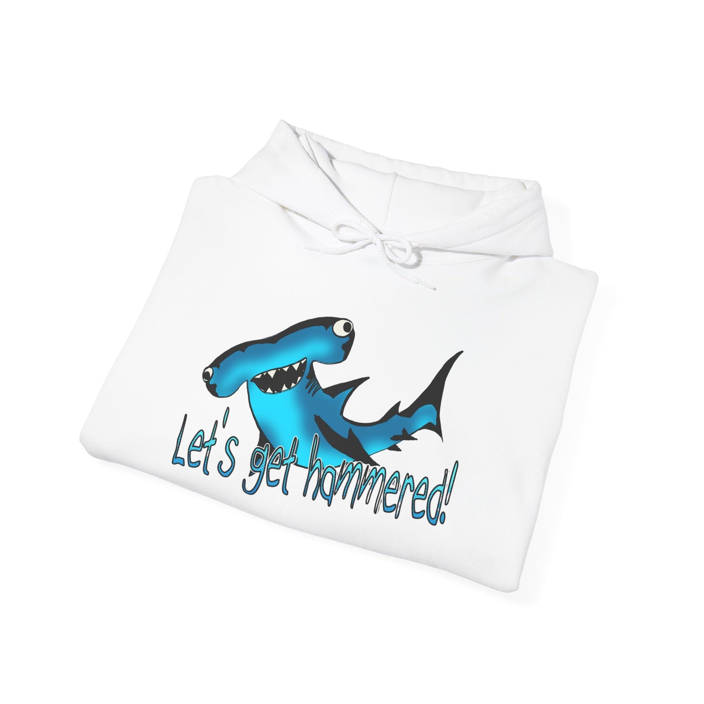 Let's Get Hammered Shark-Themed Unisex Hoodie: Let's Get Fin-tastic, Casual Wear, Gift for Ocean Lovers, Beach Party, Summer Fun