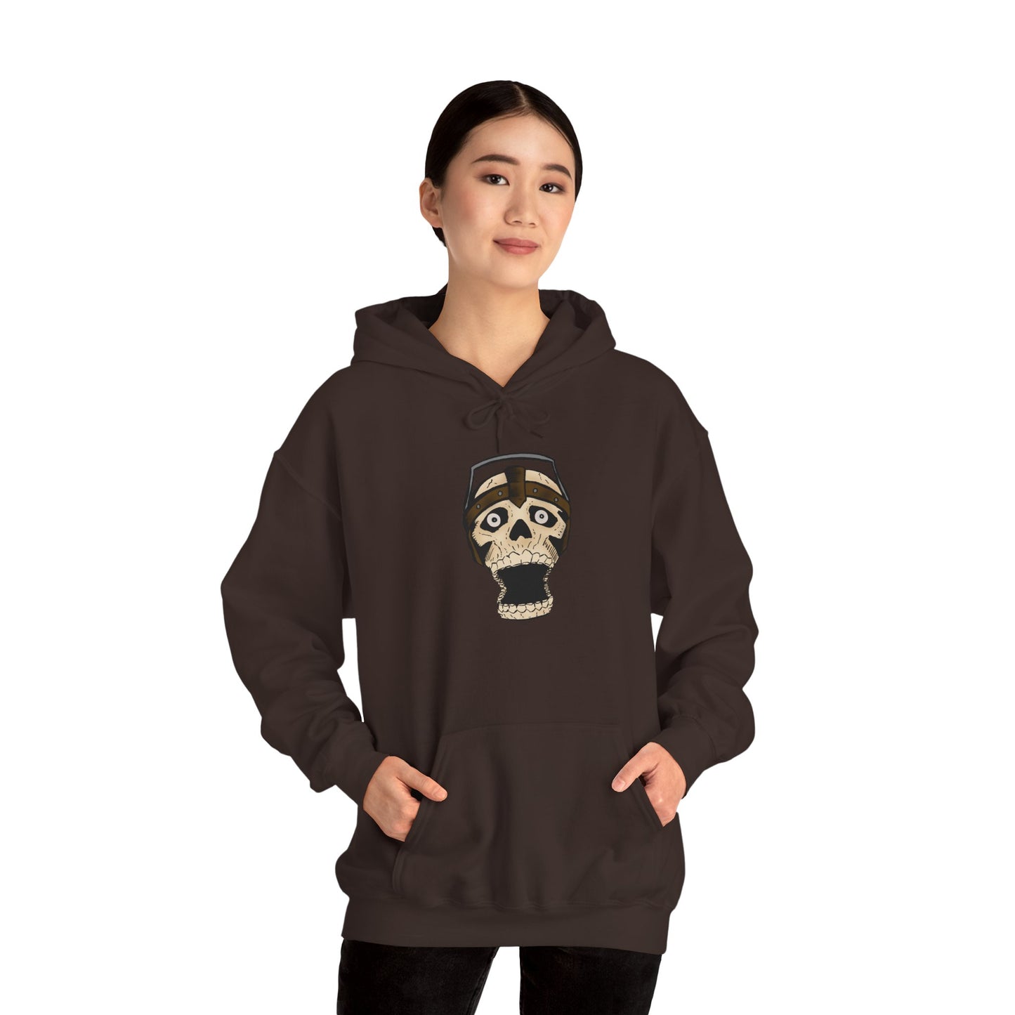 Screaming Skull Graphic Hoodie, Unisex Heavy Blend Sweatshirt, Cozy Casual Wear, Gift for Halloween, Unique October Fashion, Everyday Comfort