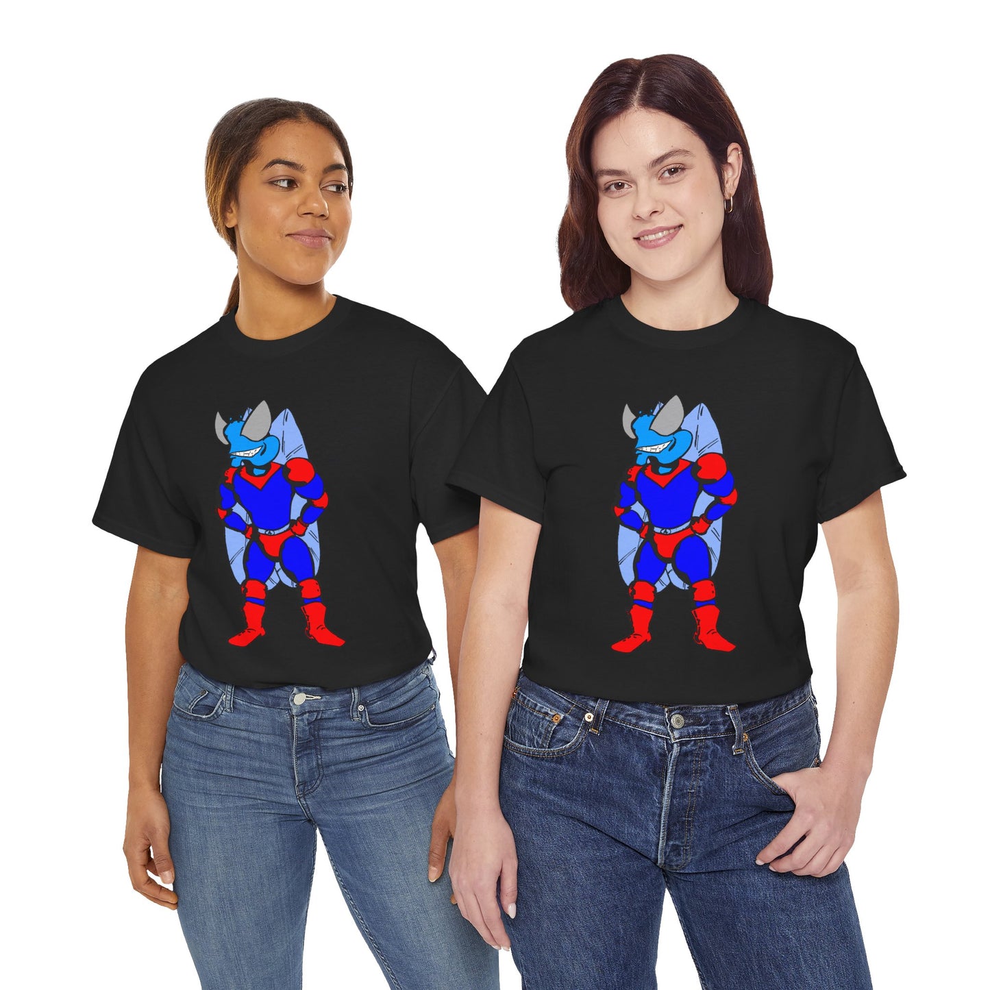 Astro-Fly Hero Graphic Tee - Blue & Red Superhero T-Shirt
