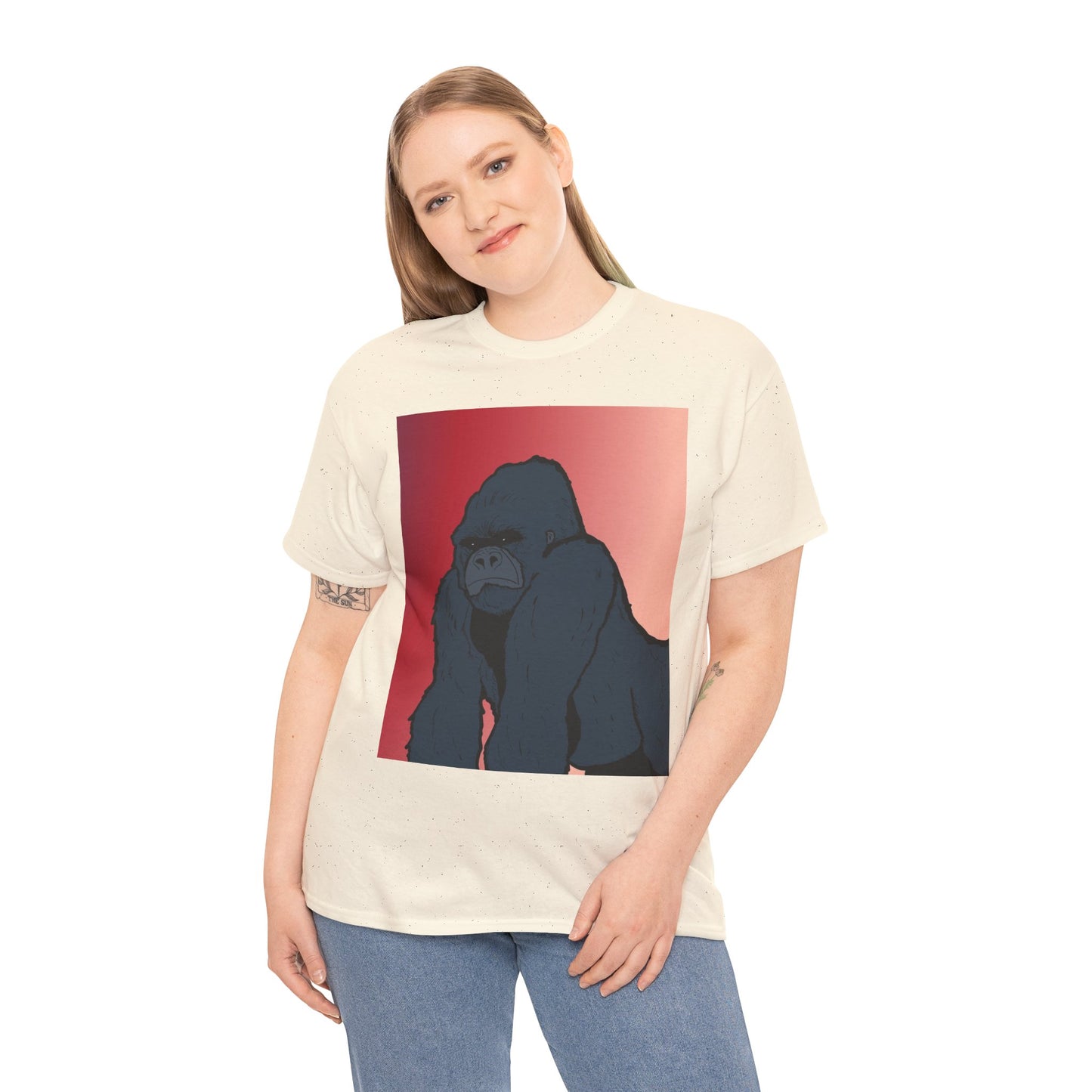 Gorilla Graphic Tee — Vintage Sunset Primate Illustration Shirt