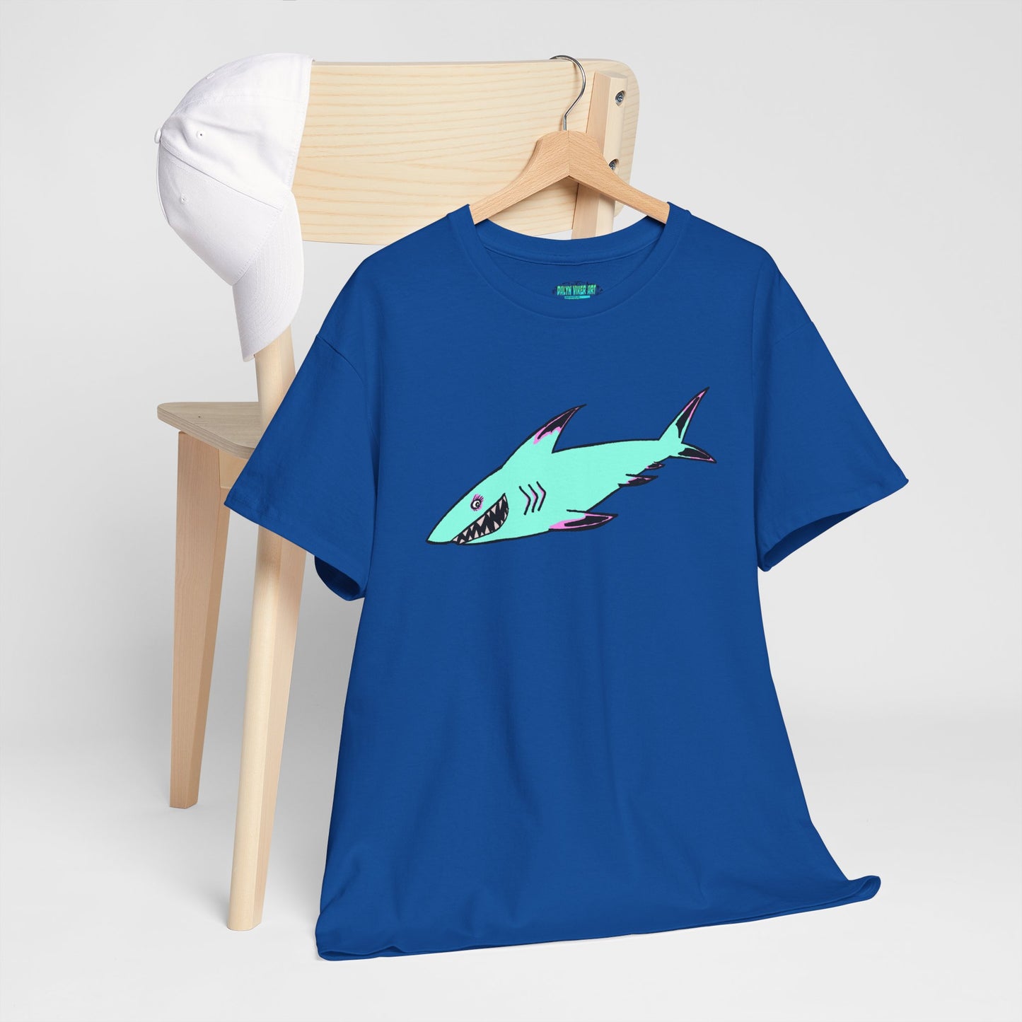 Cool Shark Graphic Unisex Heavy Cotton Tee, Ocean Lover Shirt, Beachwear, Casual Everyday Tee, Gift for Sharks Fans