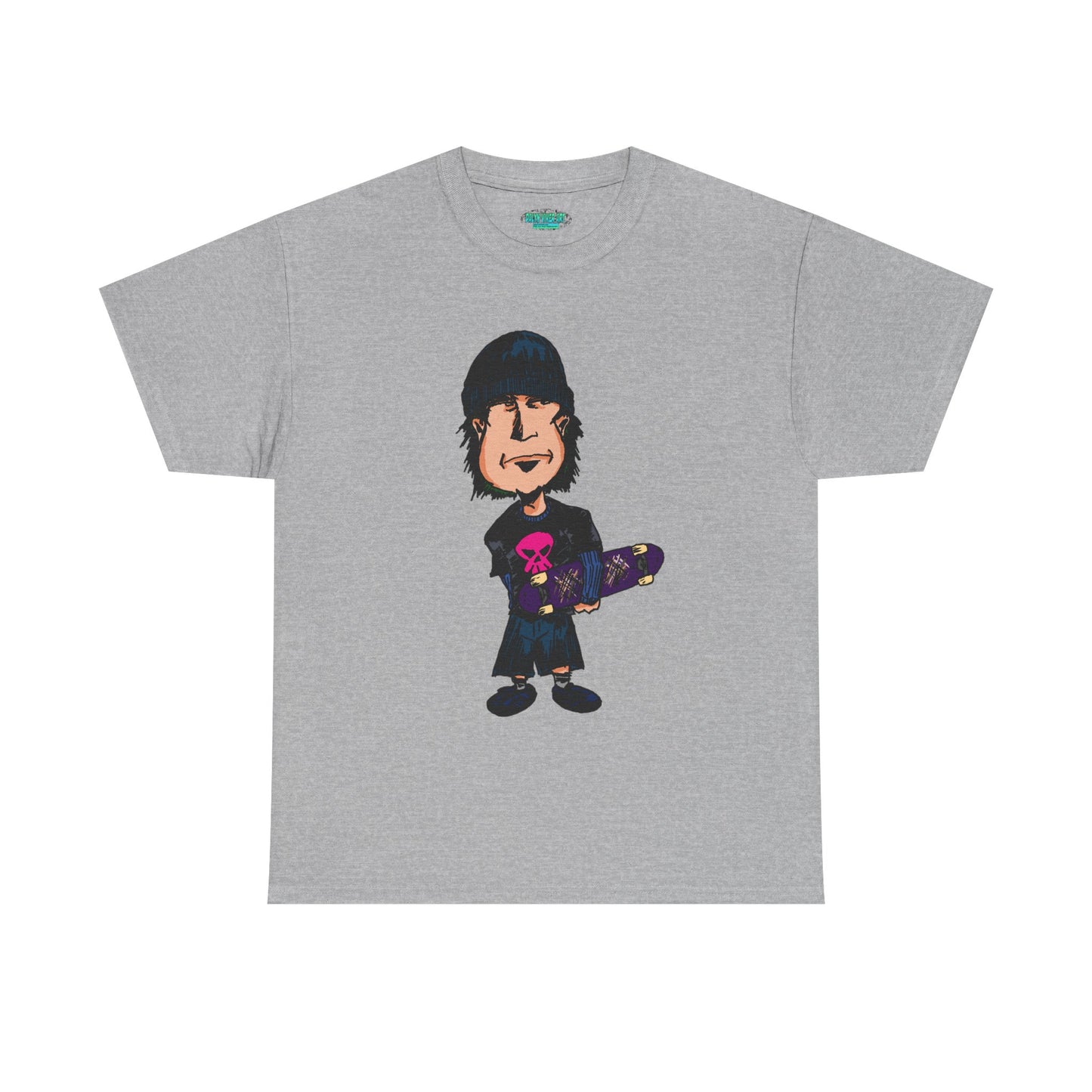 Rude Skater Dude - Skate Punk - Skater Kid Cartoon T‑Shirt — Cute Skateboarder Graphic Tee