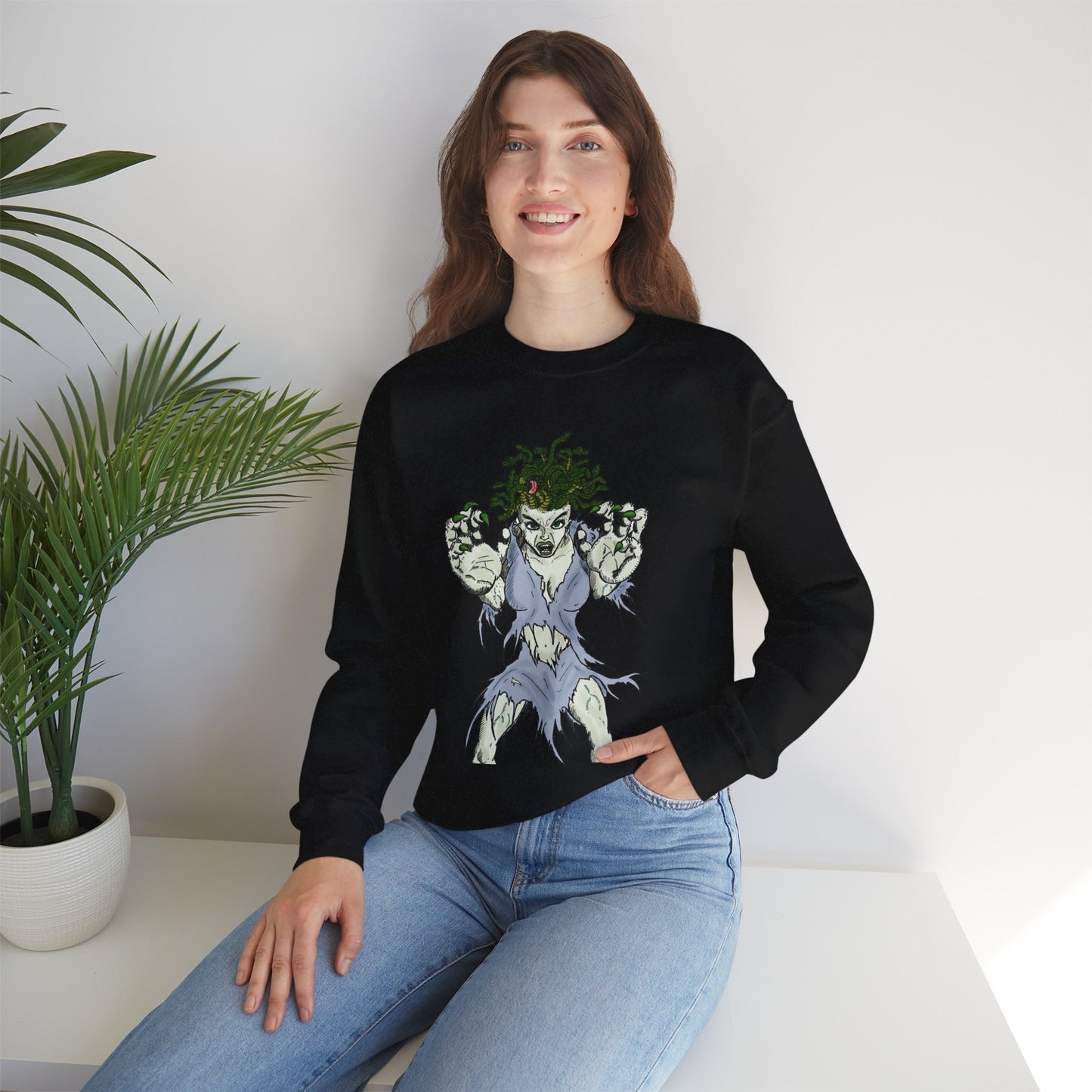 Medusa Inspired Unisex Heavy Blend Crewneck Sweatshirt