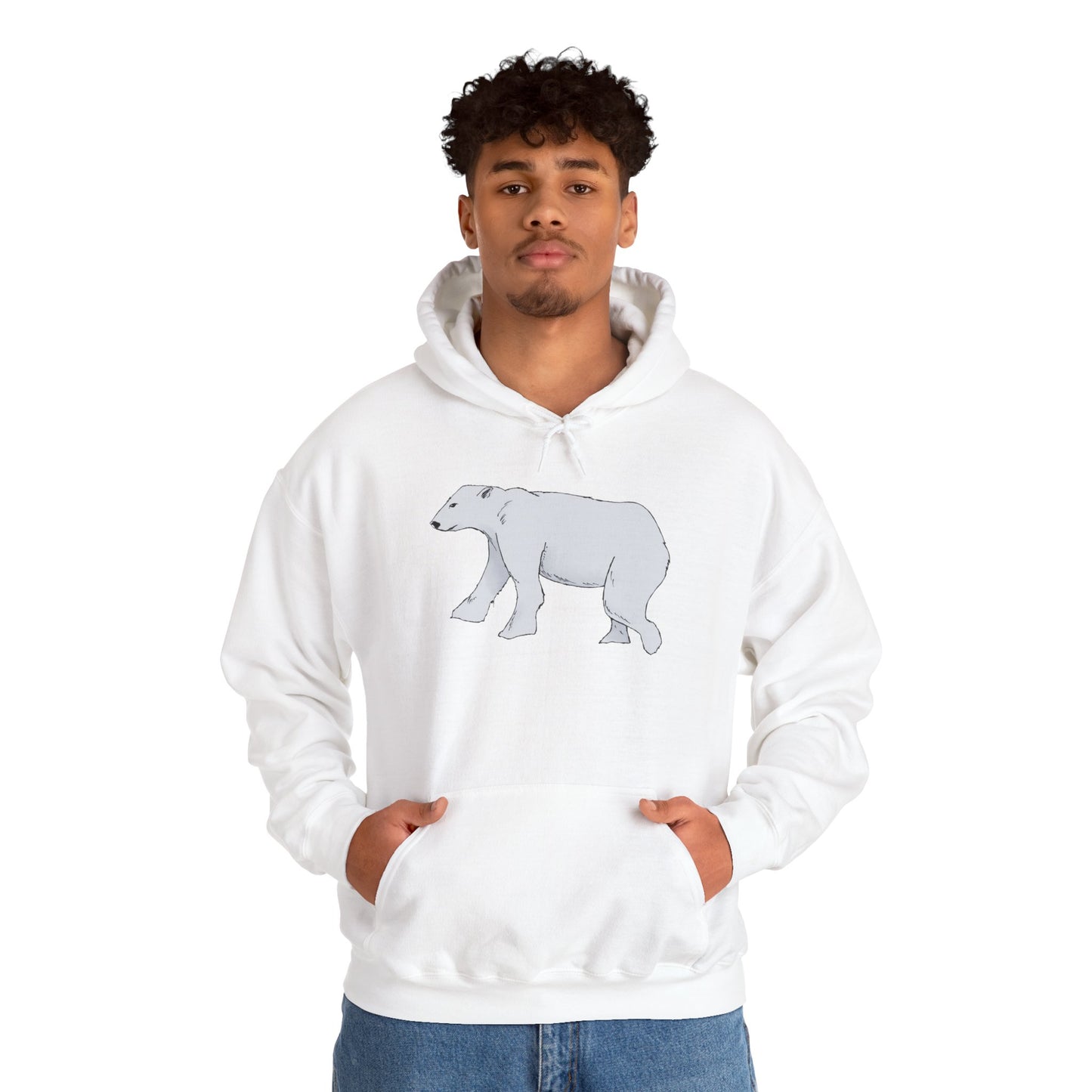 Cozy Polar Bear Hoodie - Warm Winter Fashion, Unisex Sweatshirt, Gift for Animal Lovers, Perfect for Cold Days, Cute Outdoor Wear