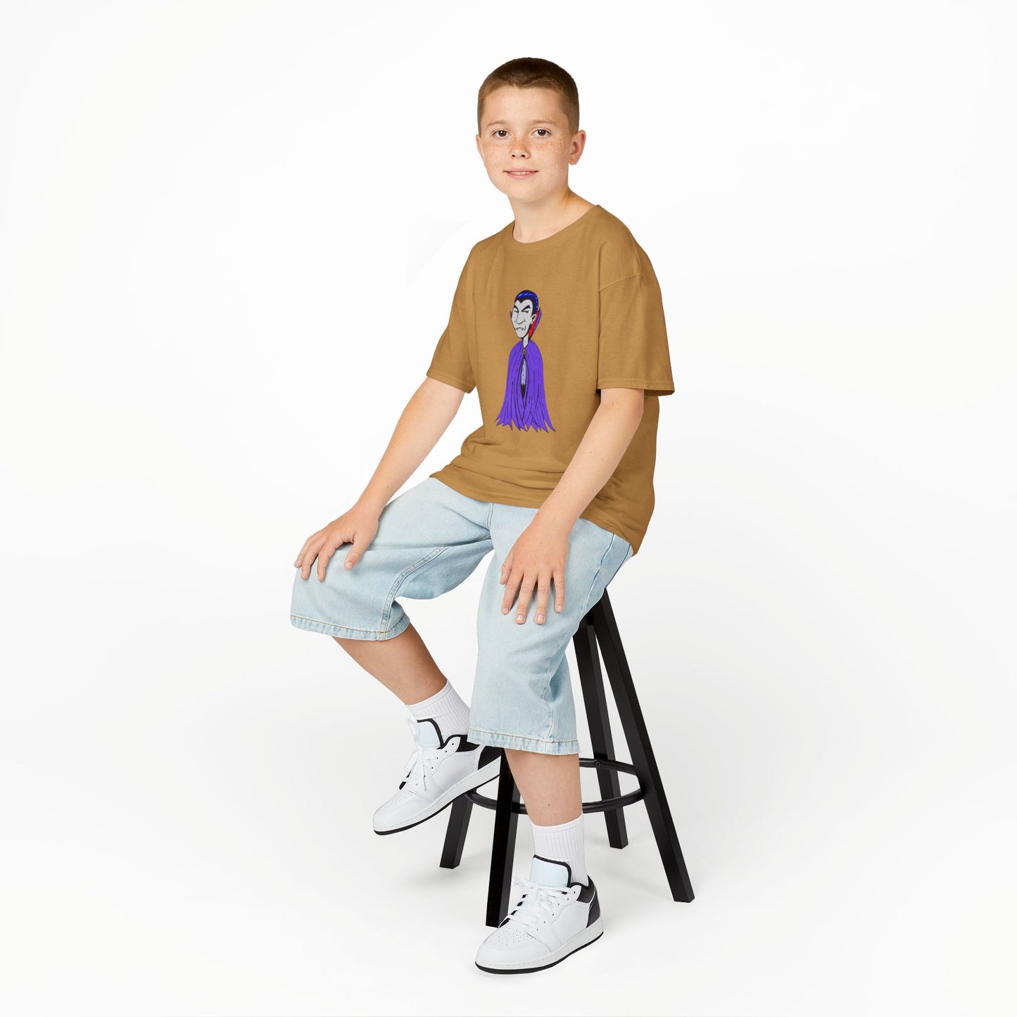 Kids Vampire T-Shirt — Cute Purple Dracula Tee for Halloween