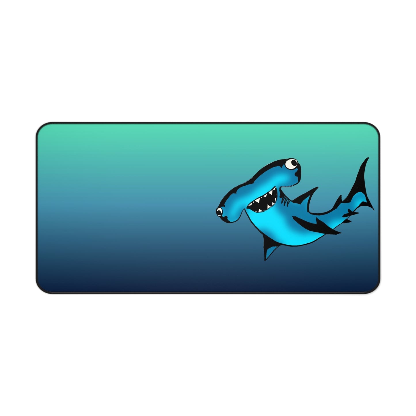 Harley Hammerhead Shark Desk Mat — Gradient Ocean Mouse Pad for Gamers & Marine Lovers