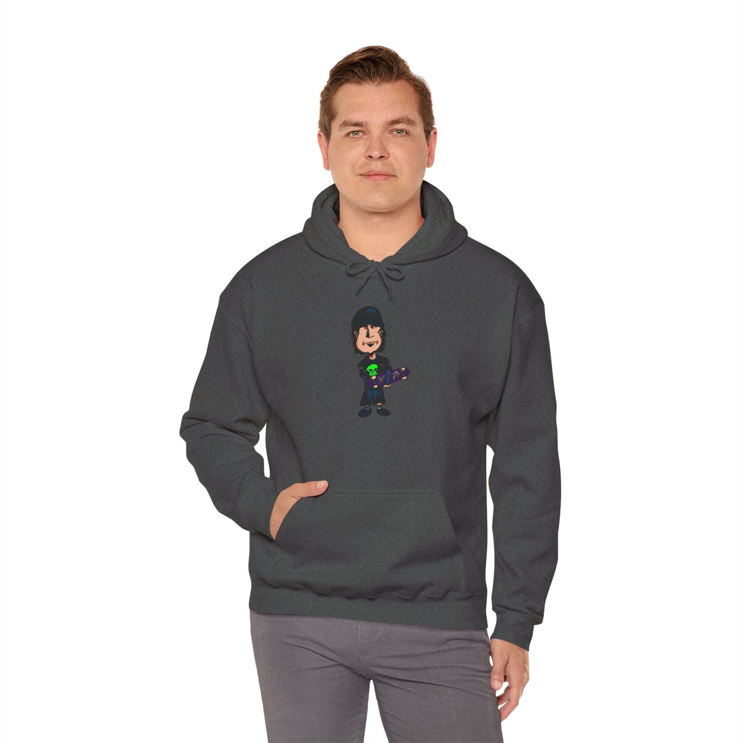 Rude Skater Dude Cartoon Hoodie – Skate Punk Sweatshirt