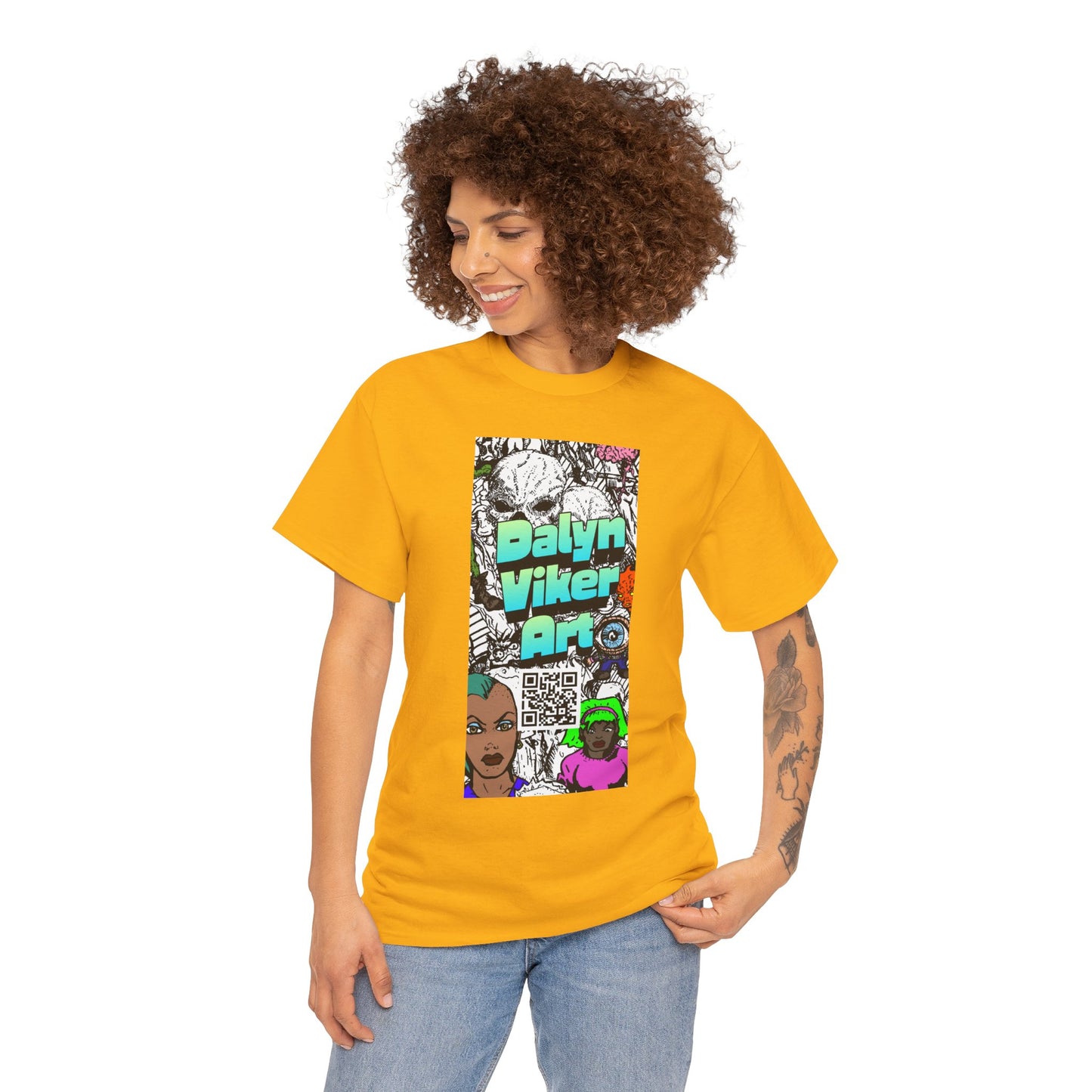 Graphic Art T-Shirt — "Dalyn Viker Art" Vertical Collage Tee