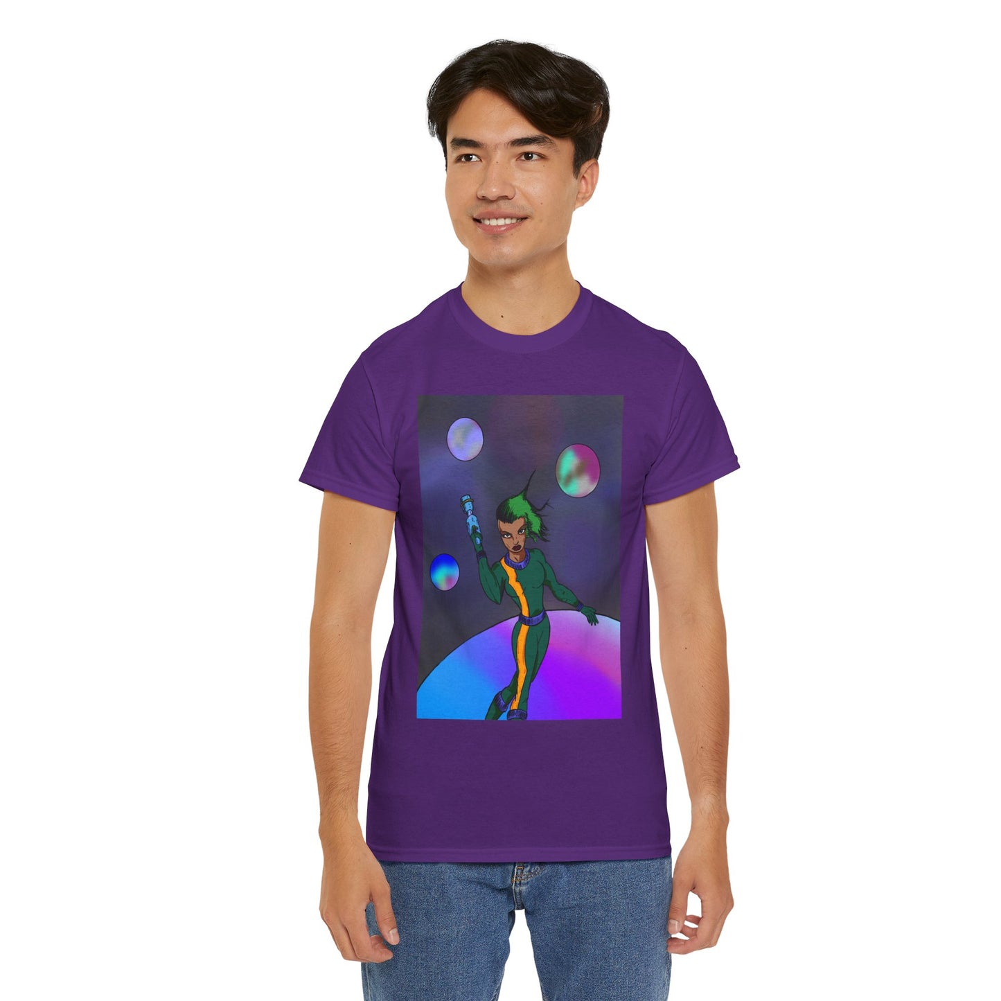 Cosmic Hero Vibe Tee - Unisex Heavy Cotton Tee, Space Art Shirt, Retro Sci-Fi T-Shirt, Gift for Space Lovers, Unique Graphic Tee