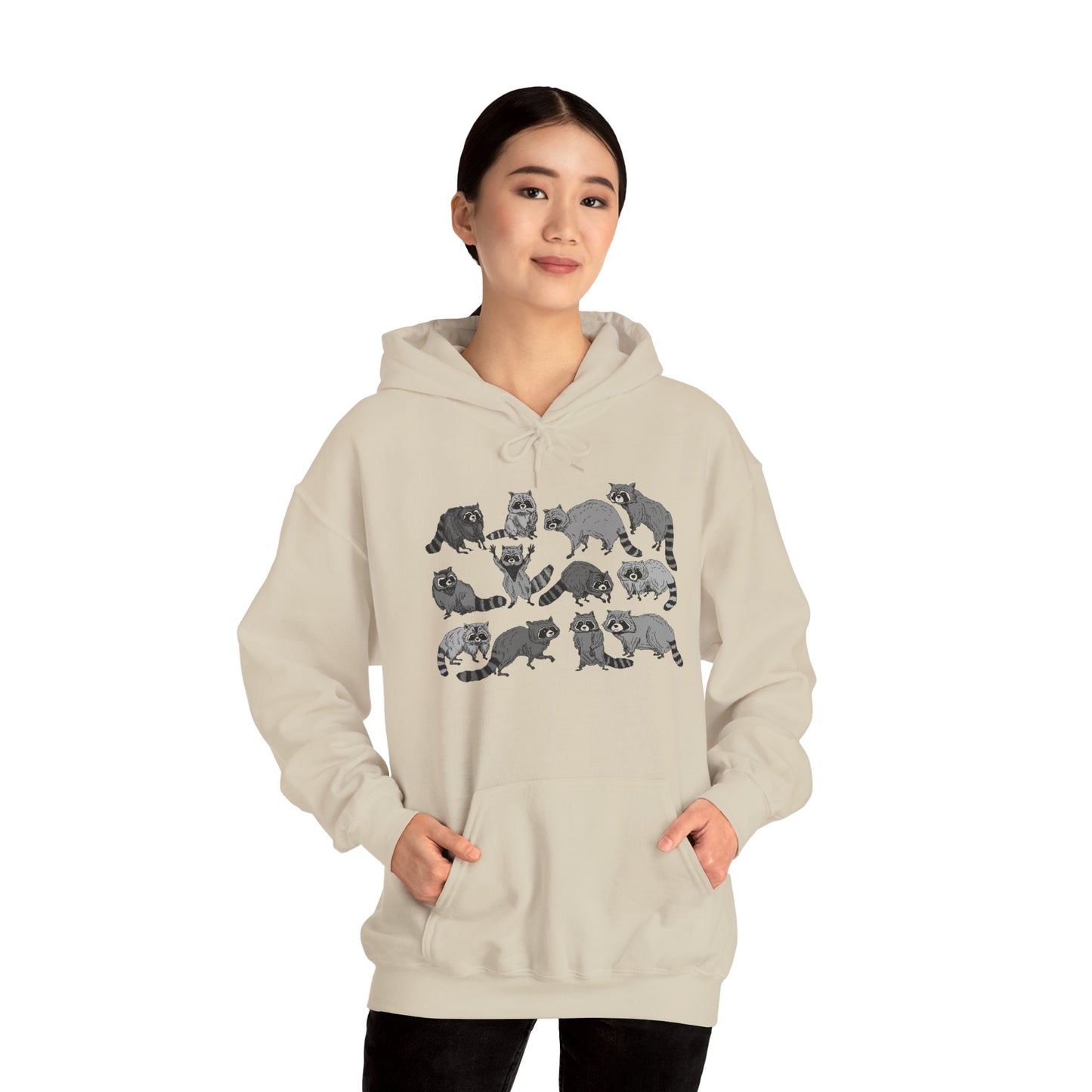 Cute Raccoons Hoodie, Cozy Unisex Sweatshirt, Perfect Gift for Pet Lovers, Casual Wear, Fun Fashion