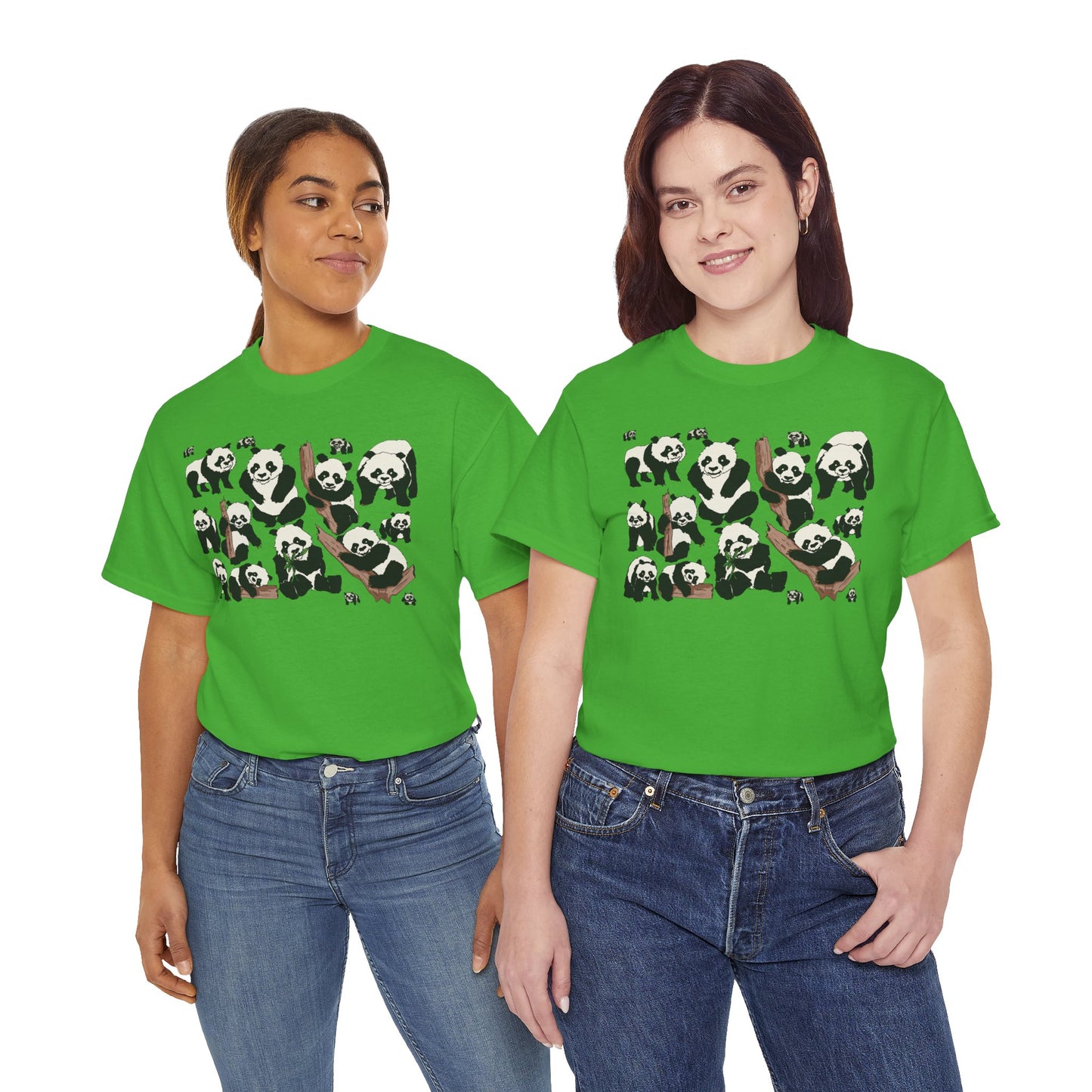 Cute Panda Design Unisex Heavy Cotton Tee | Animal Lover Gift, Casual Wear, Eco-Friendly Apparel, Nature Enthusiast Clothing