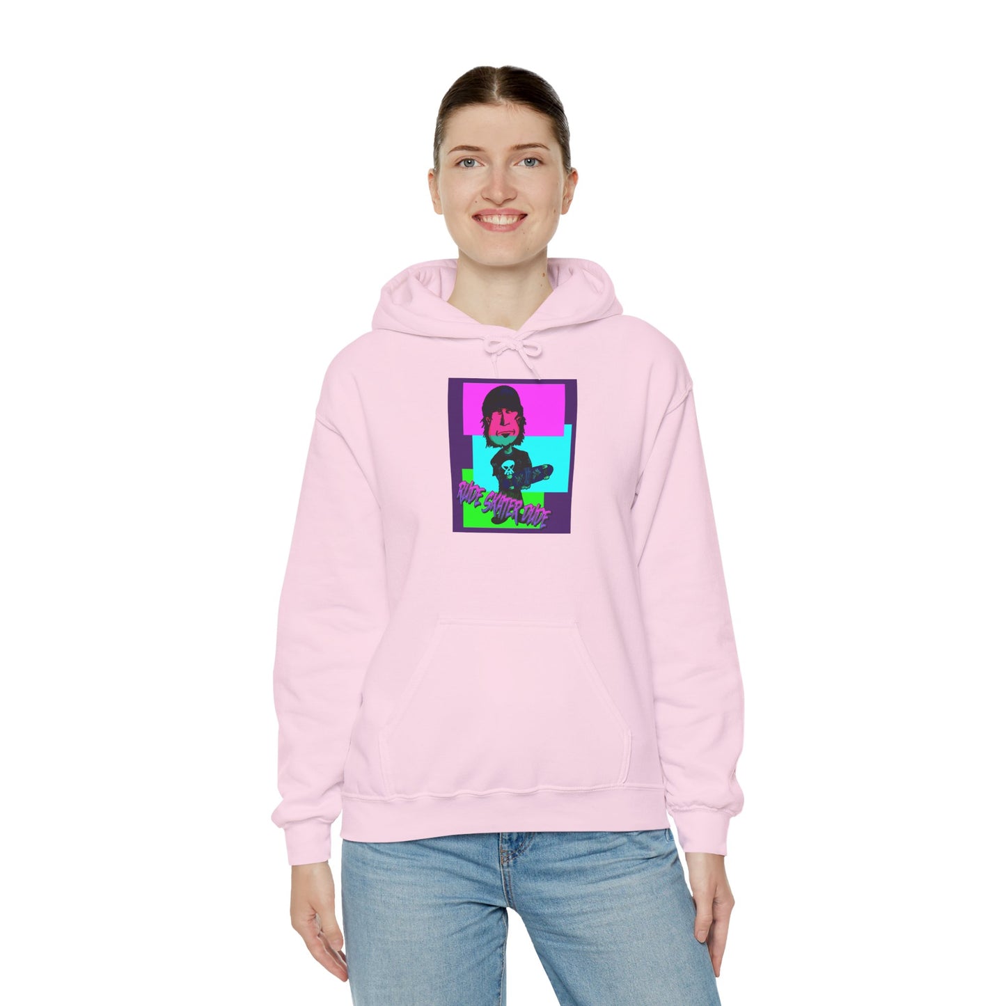 Retro Neon Rude Skater Dude Hoodie — Streetwear