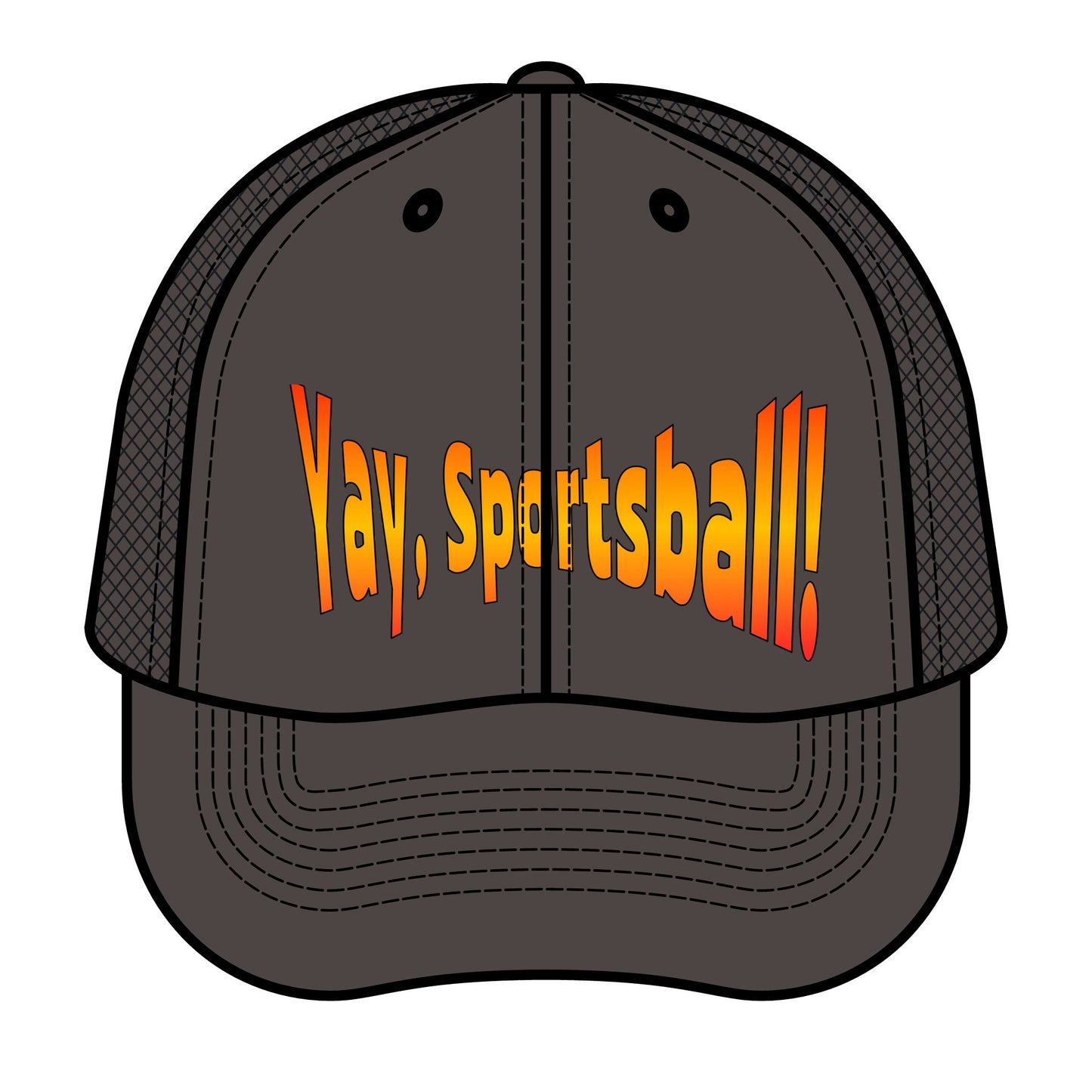 Trucker Hat Yay Sportsball Non-Sports Fan Fan of Nothing Retro Cap