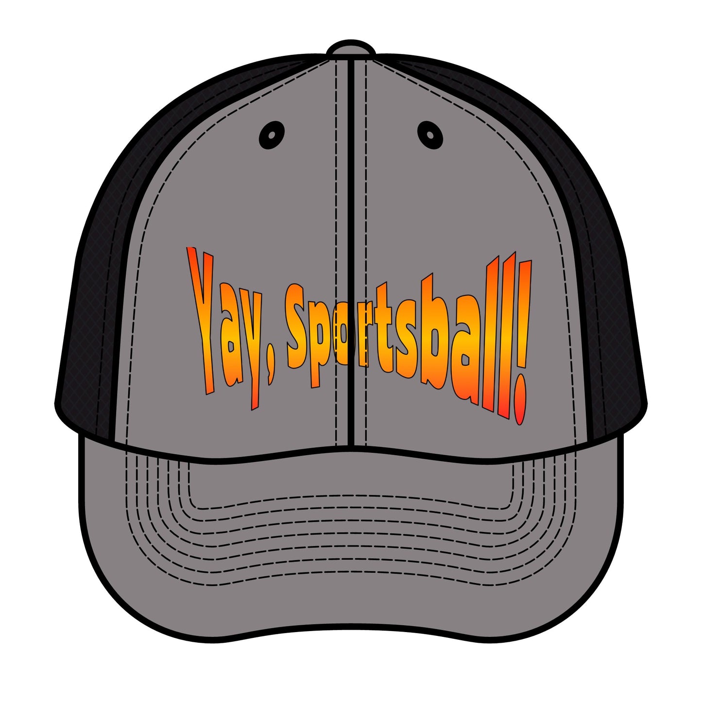 Trucker Hat Yay Sportsball Non-Sports Fan Fan of Nothing Retro Cap