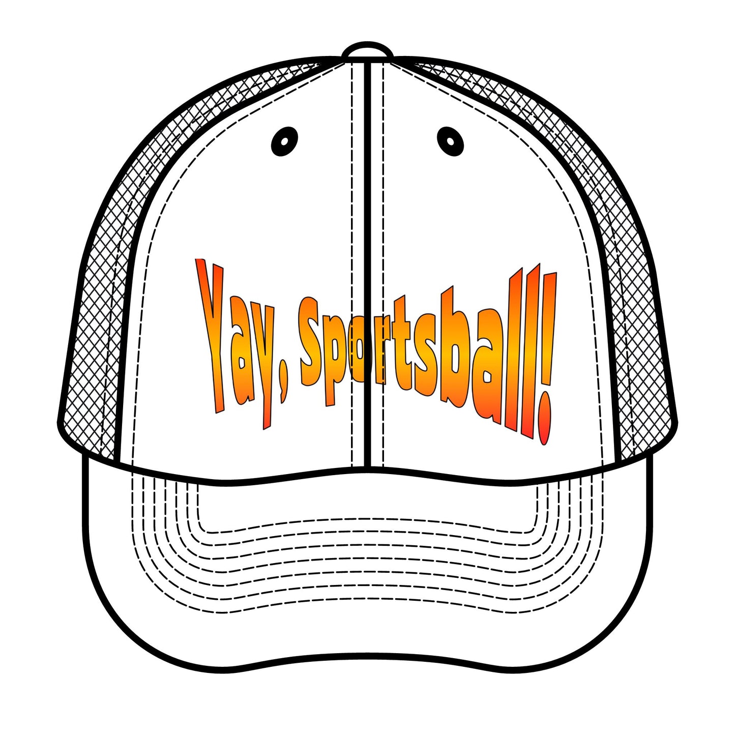 Trucker Hat Yay Sportsball Non-Sports Fan Fan of Nothing Retro Cap