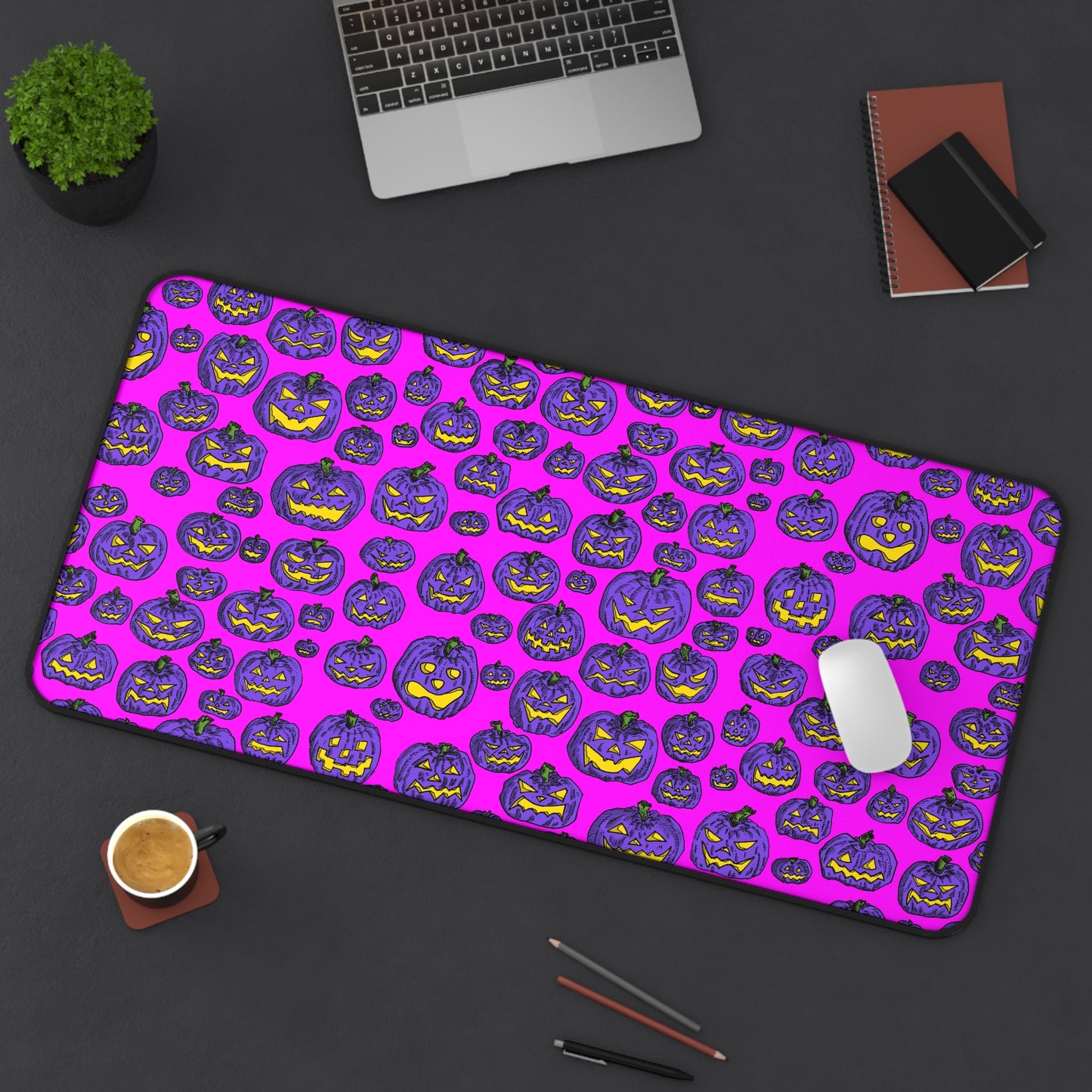 Halloween Pumpkin Desk Mat, Office Decor, Gamer Mat, Seasonal Home Office, Unique Gift Idea, Trick or Treat Accessories