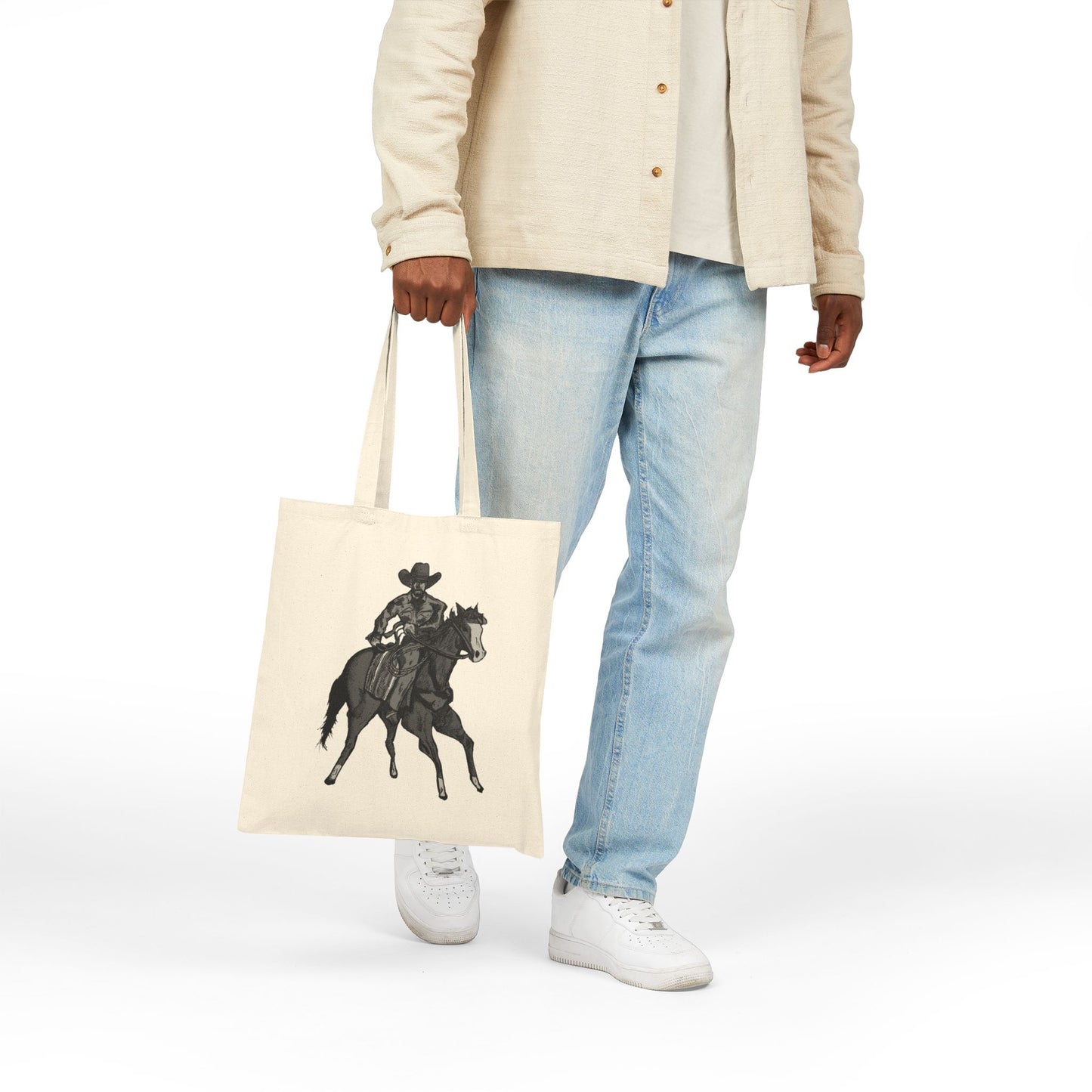 Cowboy Horse Tote Bag — Western Riding Canvas Tote