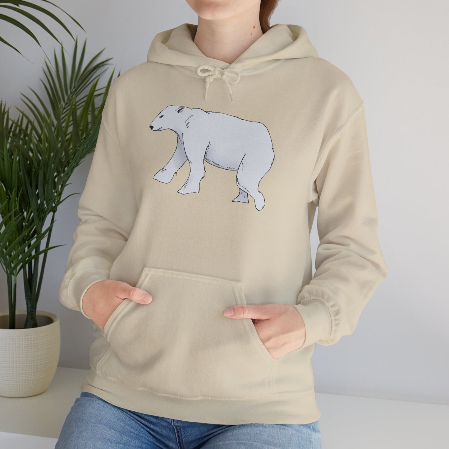 Cozy Polar Bear Hoodie - Warm Winter Fashion, Unisex Sweatshirt, Gift for Animal Lovers, Perfect for Cold Days, Cute Outdoor Wear