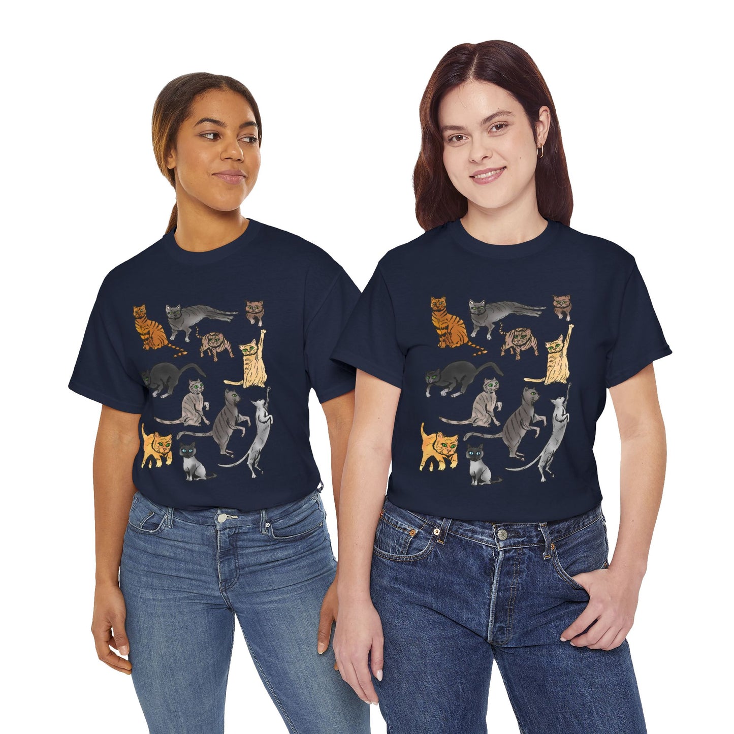 Cats Collage T-Shirt — Cute Cat Illustration Tee for Cat Lovers