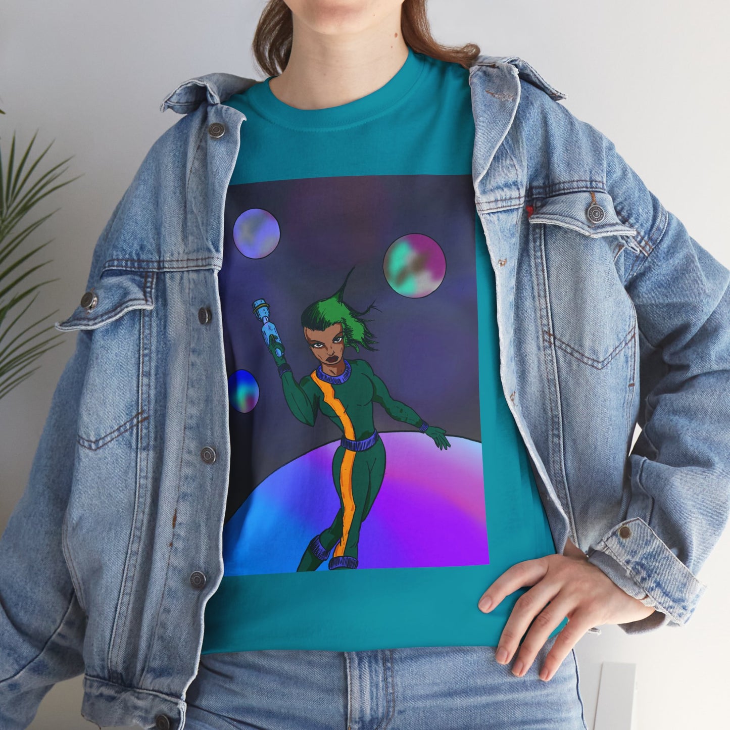 Cosmic Hero Vibe Tee - Unisex Heavy Cotton Tee, Space Art Shirt, Retro Sci-Fi T-Shirt, Gift for Space Lovers, Unique Graphic Tee