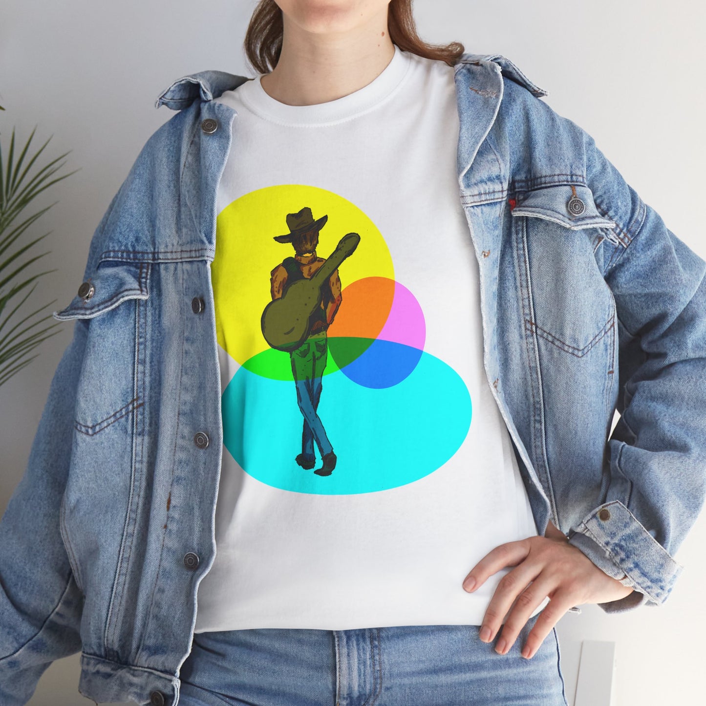 Cowboy Guitar Tee — Colorful Music T‑Shirt