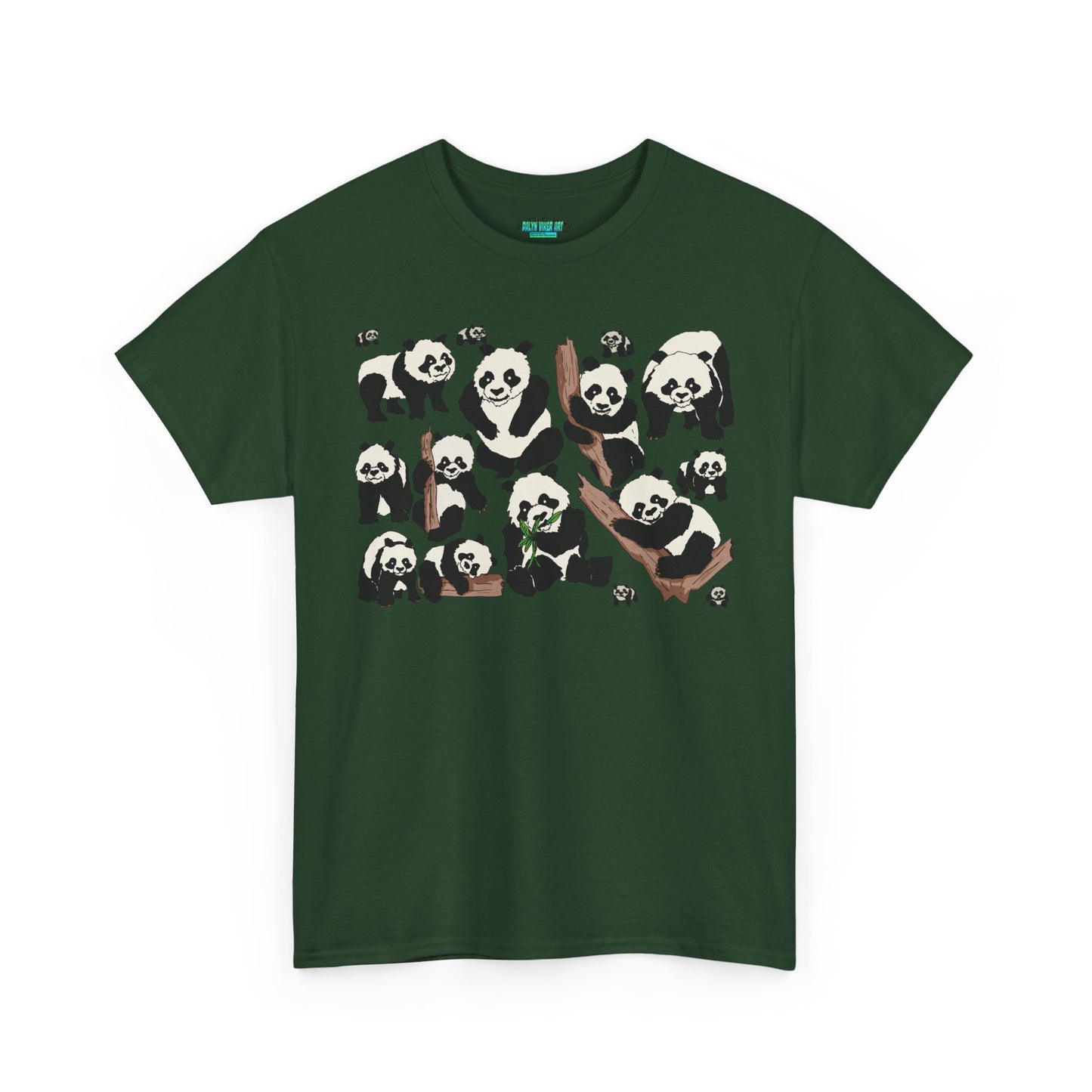 Cute Panda Design Unisex Heavy Cotton Tee | Animal Lover Gift, Casual Wear, Eco-Friendly Apparel, Nature Enthusiast Clothing
