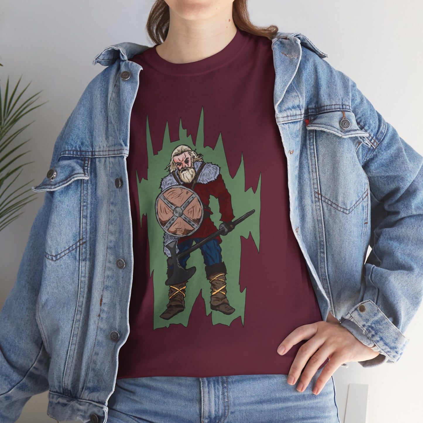 Epic Warrior Graphic Tee, Unisex Heavy Cotton Shirt, Casual Wear, Gamer Gift, Medieval Art Clothing, Battle Theme Fashion