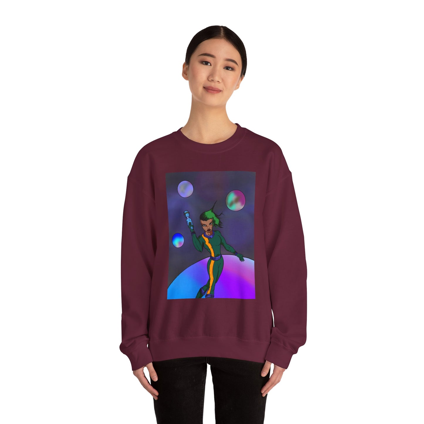 Cosmic Character Crewneck Sweatshirt – Fun, Unisex Design for Casual Style