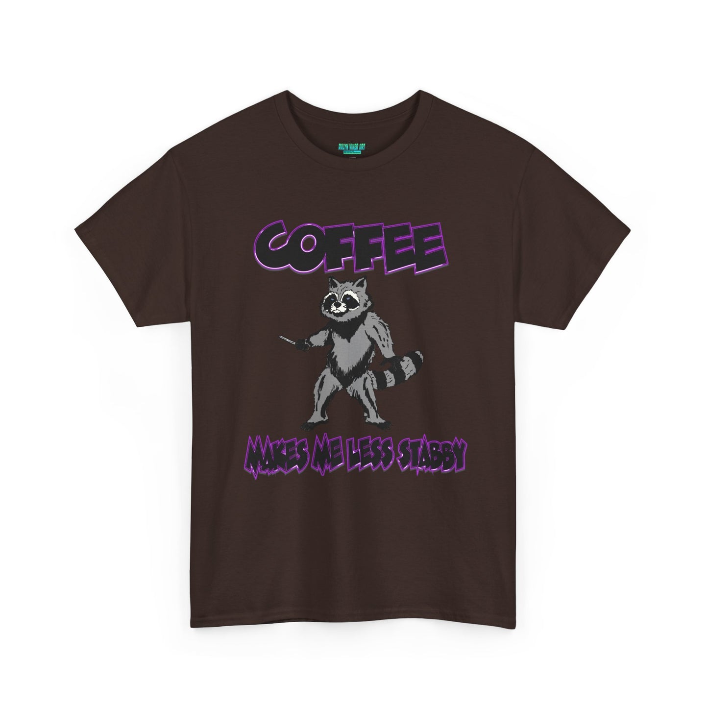 Funny Coffee Raccoon Unisex Heavy Cotton Tee