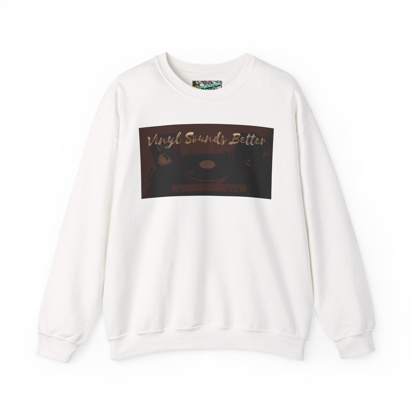 Crewneck Sweatshirt — "Vinyl Sounds Better" Retro Record Graphic