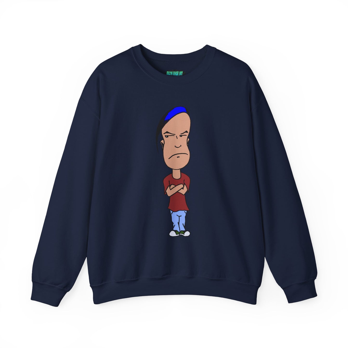 Smug Cartoon Graphic Crewneck Sweatshirt for Casual Style