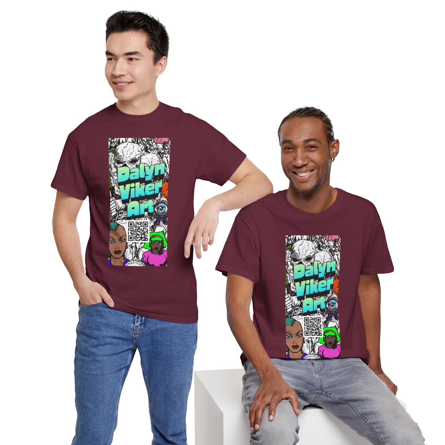 Graphic Art T-Shirt — "Dalyn Viker Art" Vertical Collage Tee