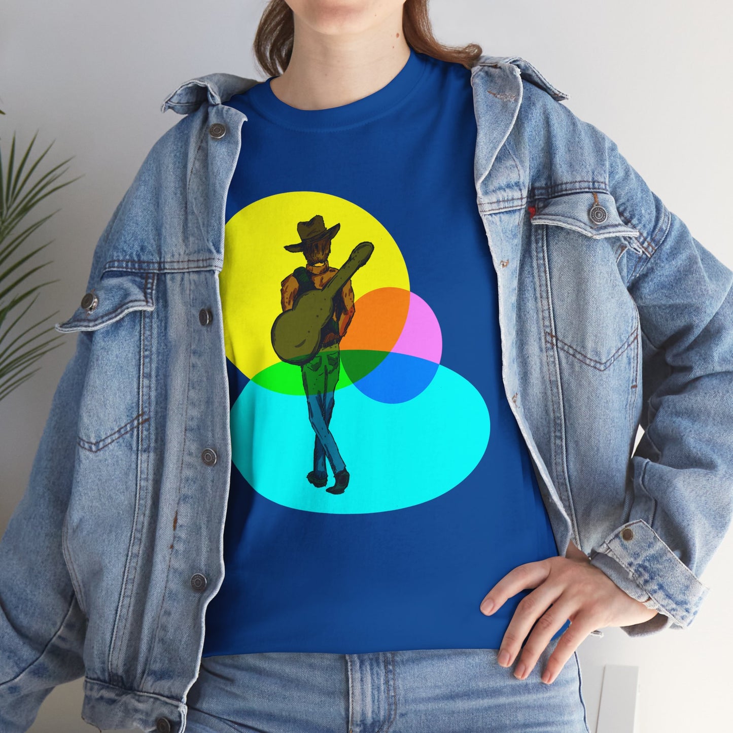 Cowboy Guitar Tee — Colorful Music T‑Shirt