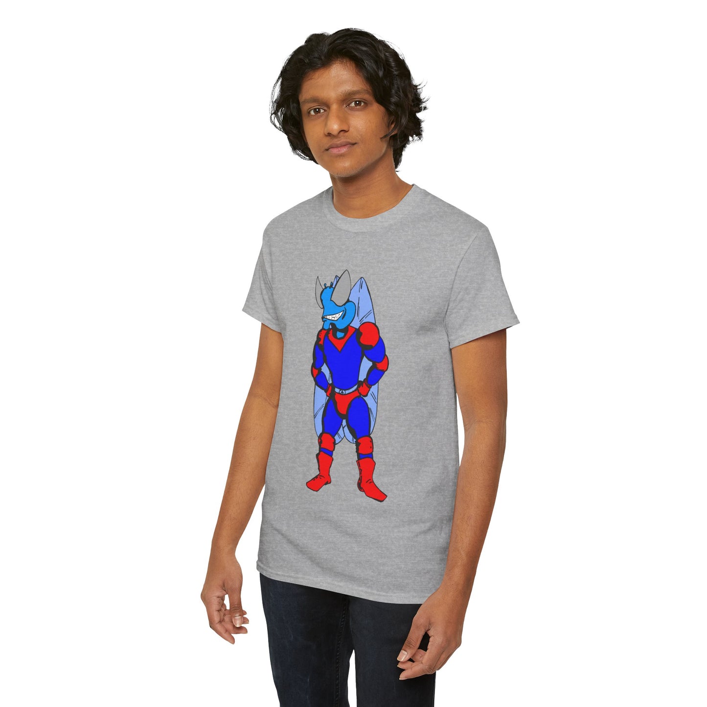 Astro-Fly Hero Graphic Tee - Blue & Red Superhero T-Shirt