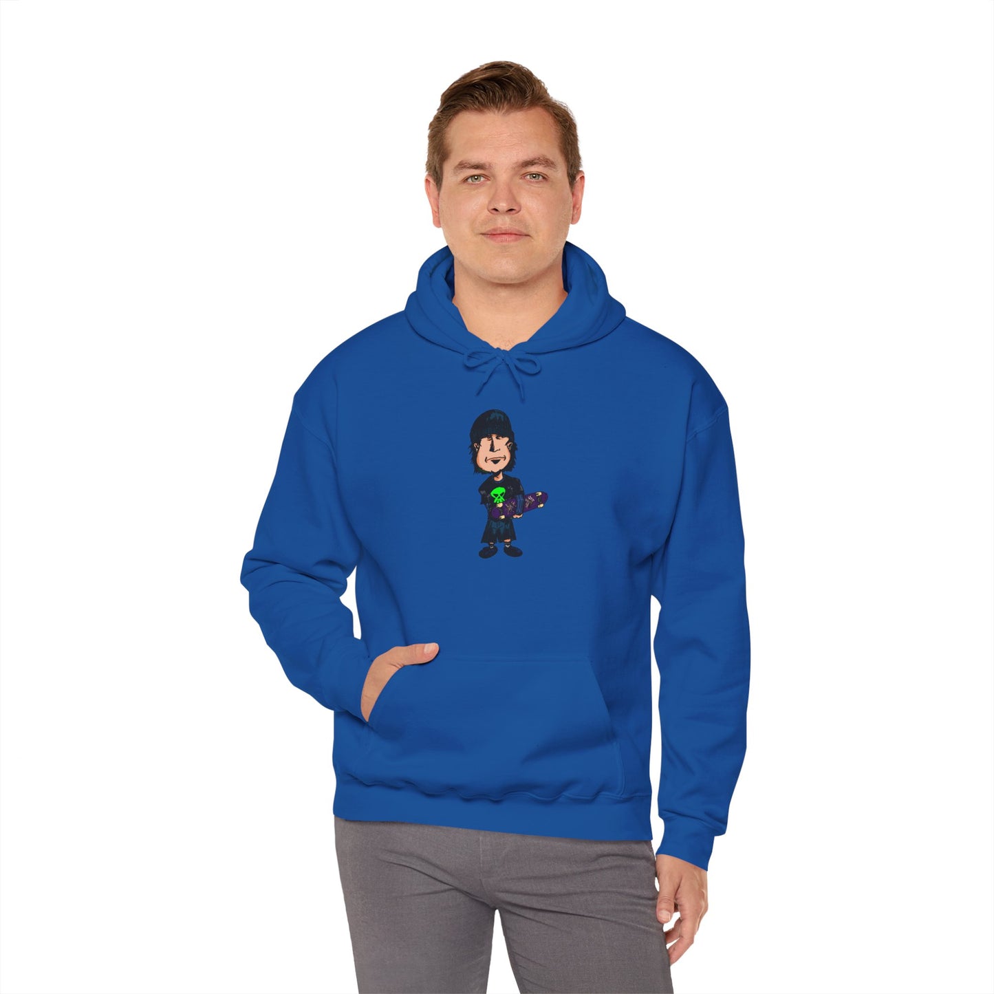 Rude Skater Dude Cartoon Hoodie – Skate Punk Sweatshirt