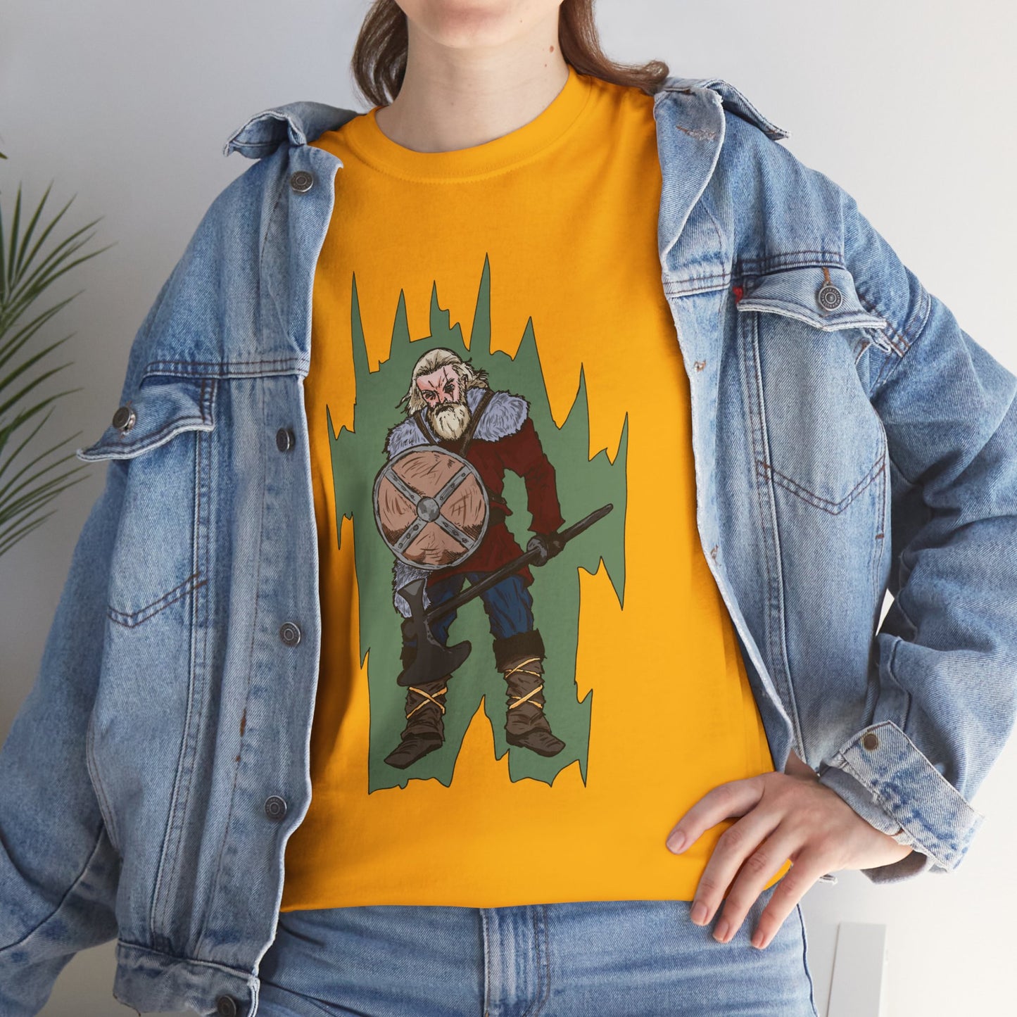 Epic Warrior Graphic Tee, Unisex Heavy Cotton Shirt, Casual Wear, Gamer Gift, Medieval Art Clothing, Battle Theme Fashion