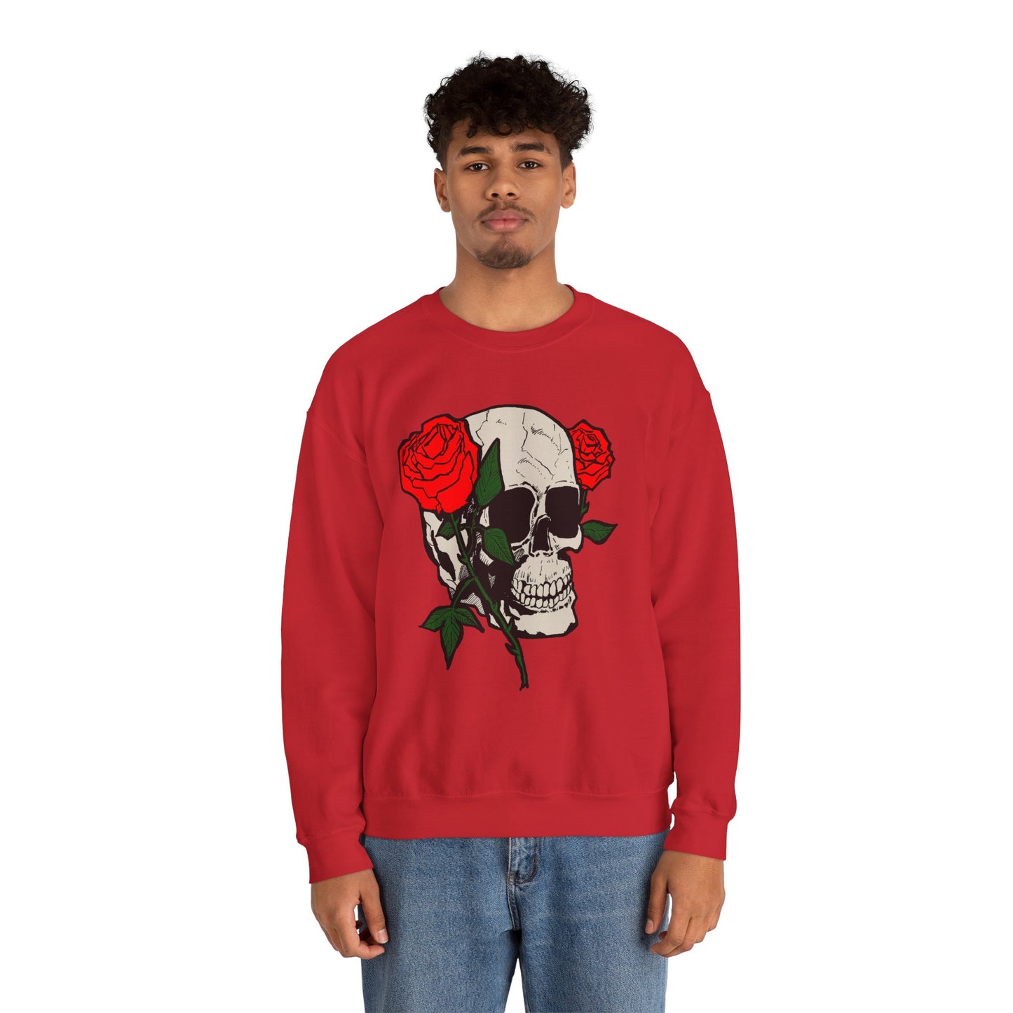 Skull and Roses Crewneck Sweatshirt