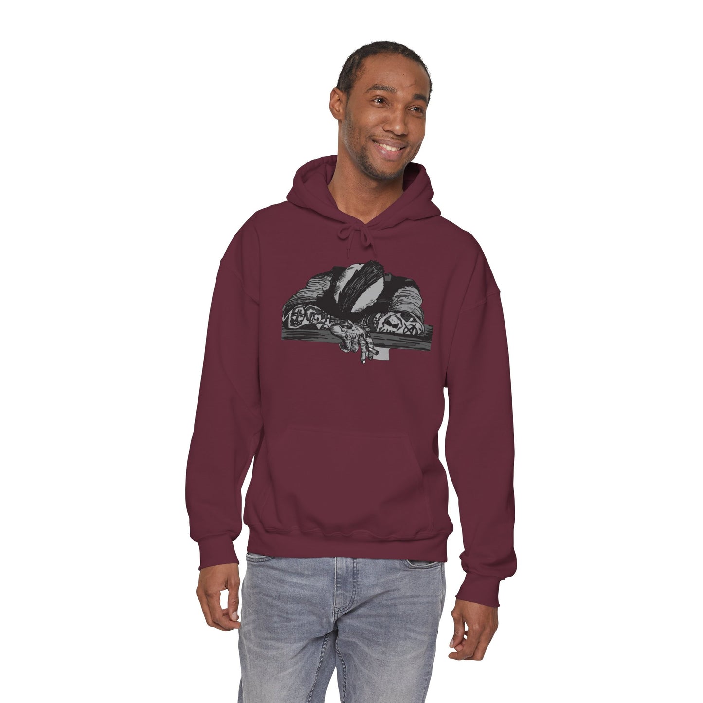 Punk and Done Unisex Hoodie with Artistic Design, Cozy Streetwear, Graphic Sweatshirt for Casual Vibes, Perfect Gift for Any Occasion