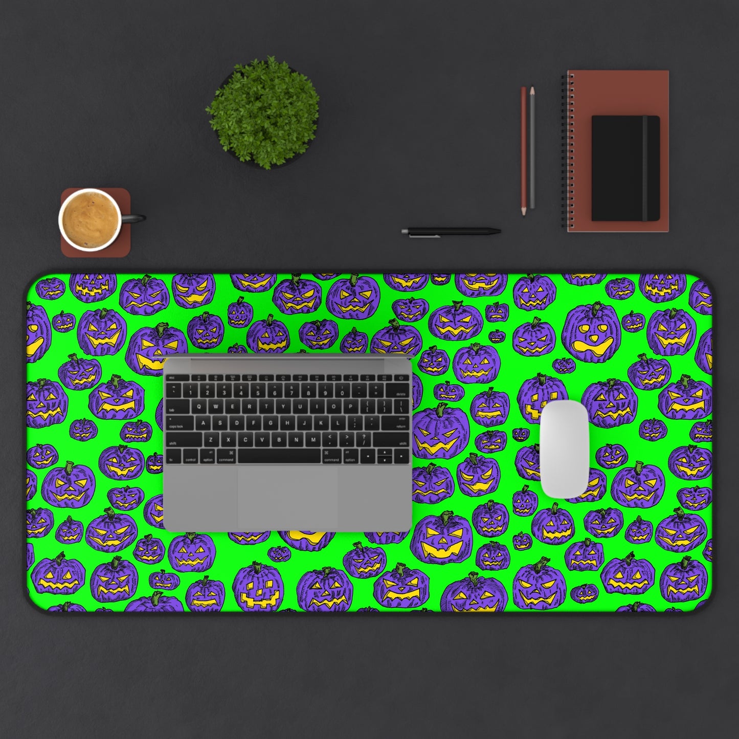 Spooky Pumpkin Desk Mat, Halloween Desk Accessory, Gamer Gift, Office Decor, Fun Desk Protector, Seasonal Home Office